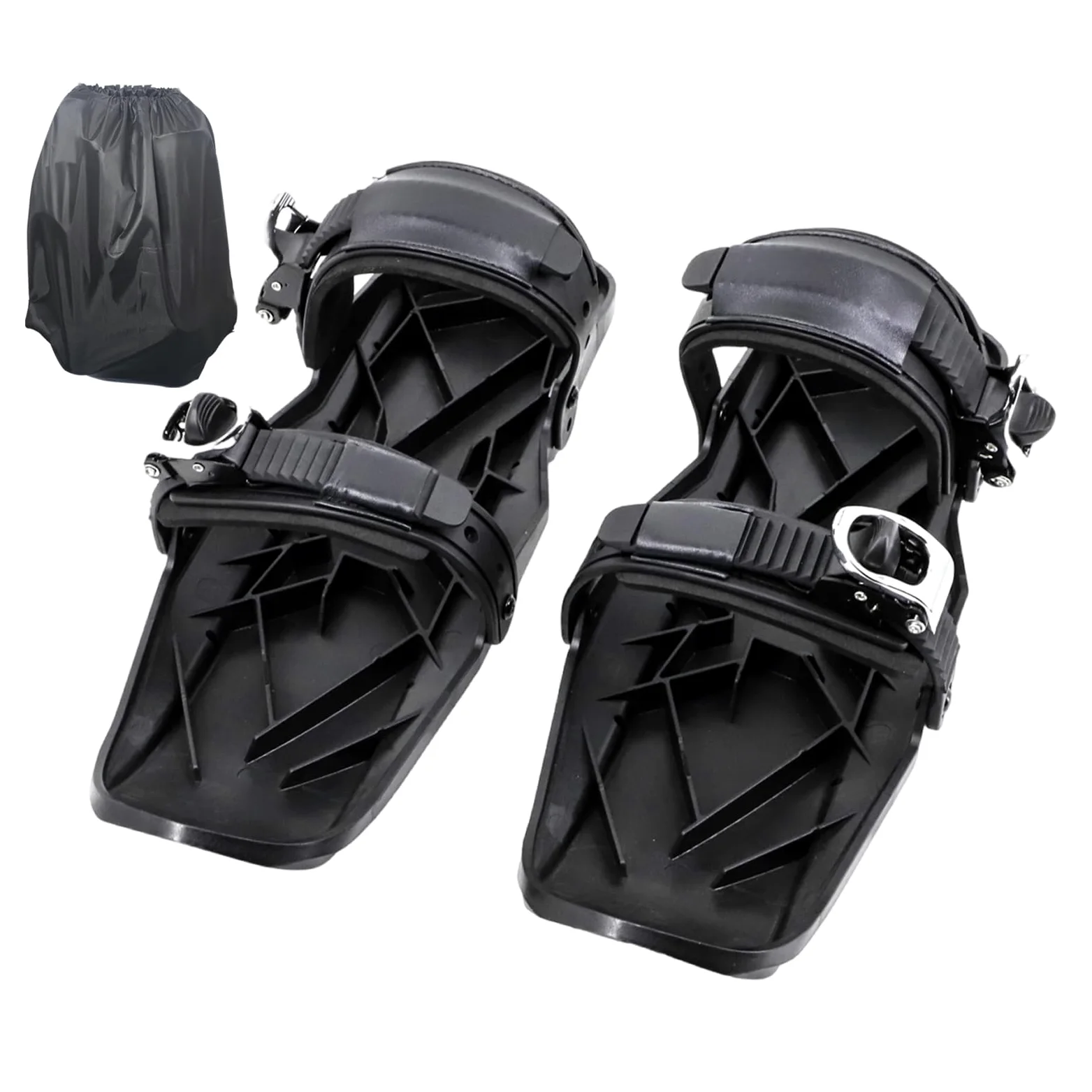 Patins à neige d'hiver – Skis courts en nylon acier inoxydable avec boucle | en métal, ajustement ferme, construction solide et stable | Pour et adultes, parcs de neige, montagnes, sports de