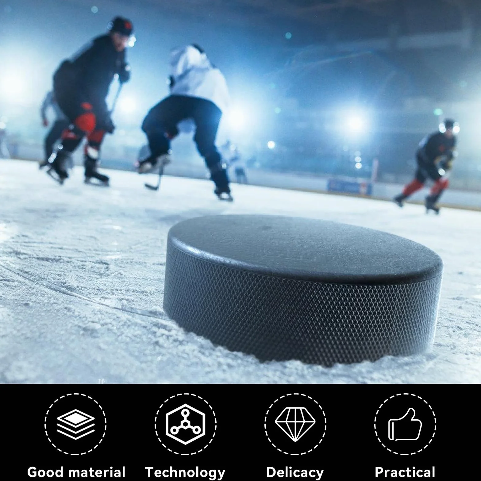 BORDEAG 10 Pièces Palets de Hockey sur Glace, Rondelles d'Exercice, 7,6 x 2,5 cm pour Entraînement Adulte