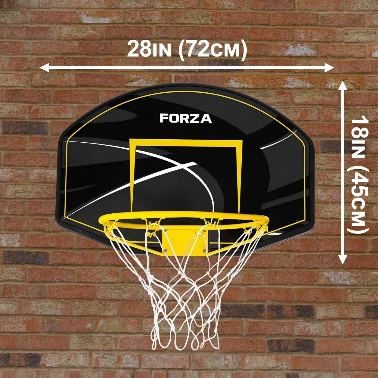 FORZA Panneau et Anneau de Basket-Ball à Fixation Murale Taille Standard Mini Entraînement Intérieur Extérieur
