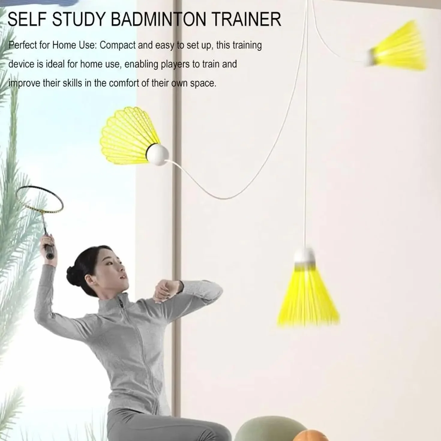 Entraîneur de badminton portable avec rebond, équipement d'entraînement unique