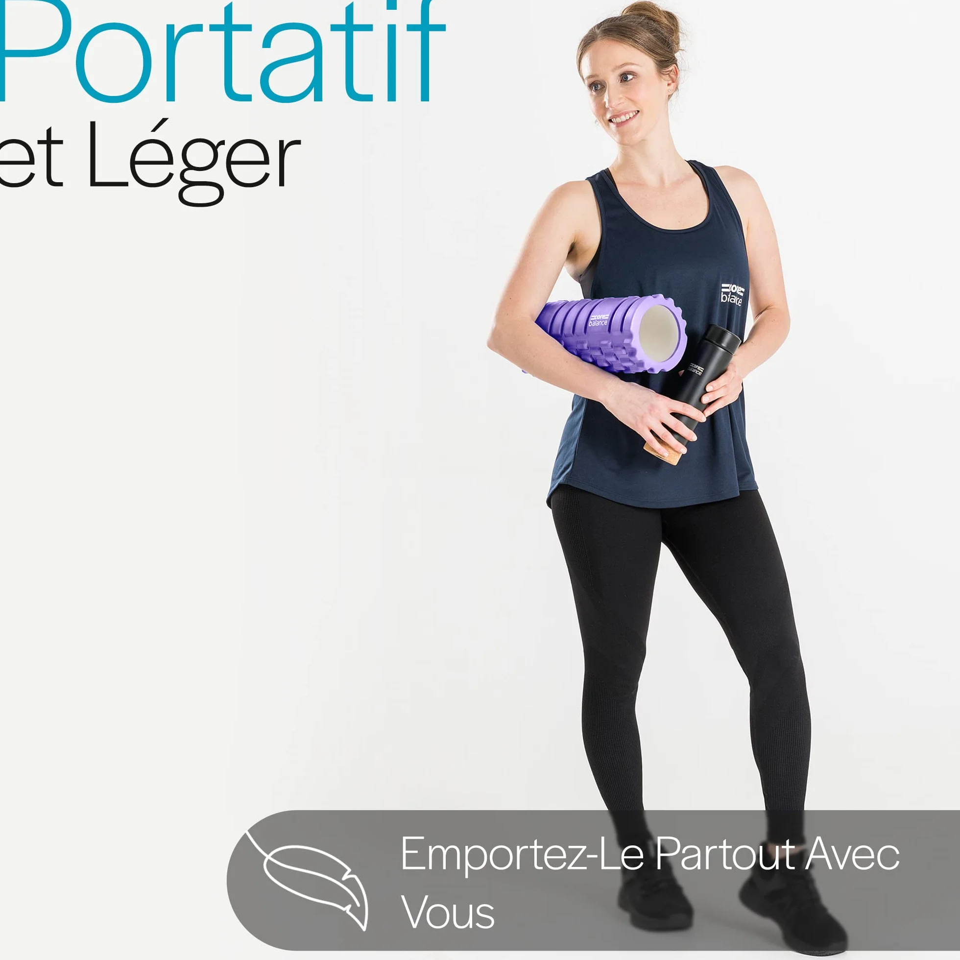 Core Balance Rouleau de Massage à Picots pour Massage Profond des Muscles - Foam Roller de Fitness