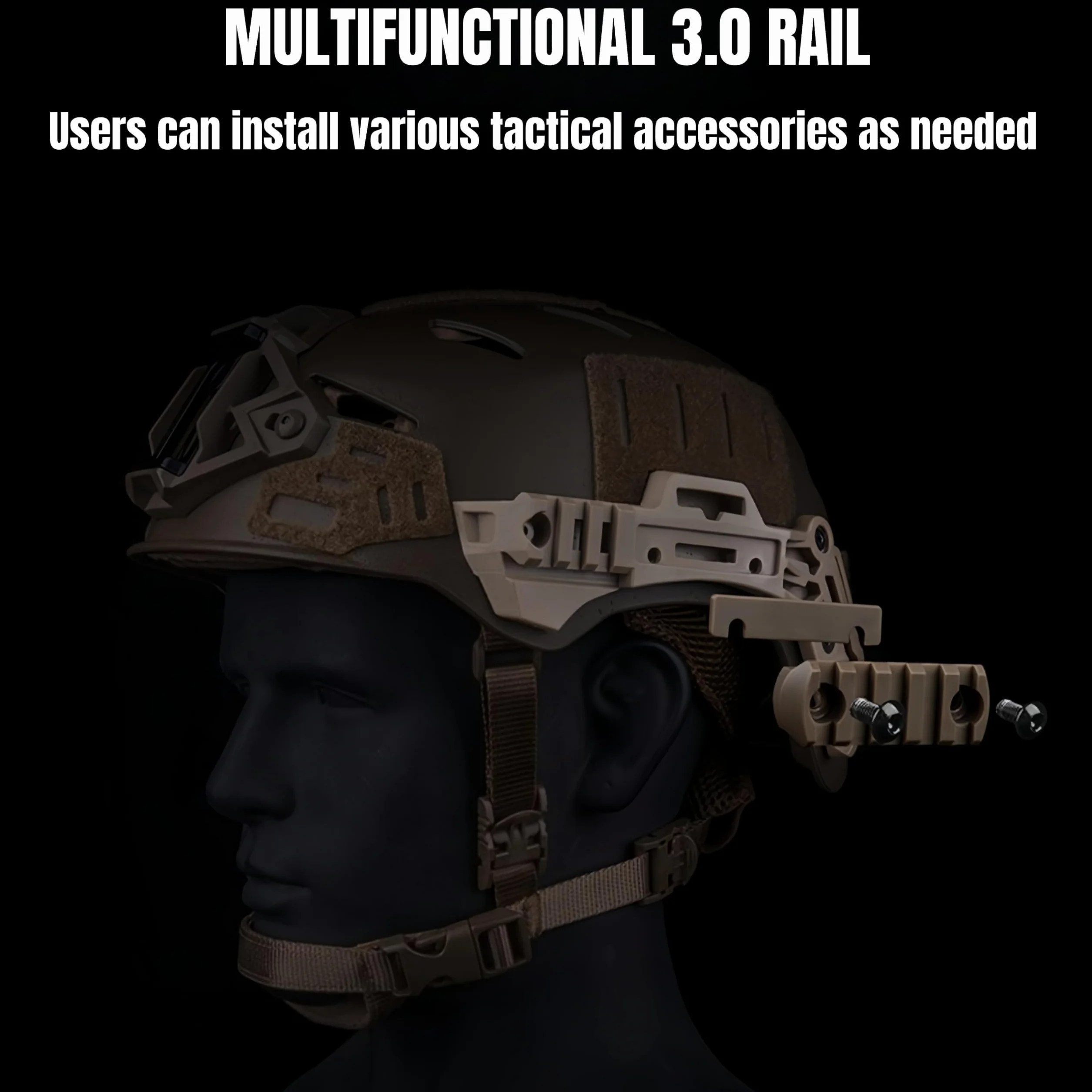 Casque Tactique W.endy 3.0 Version simplifiée pour Chasse Combat Airsoft Protection