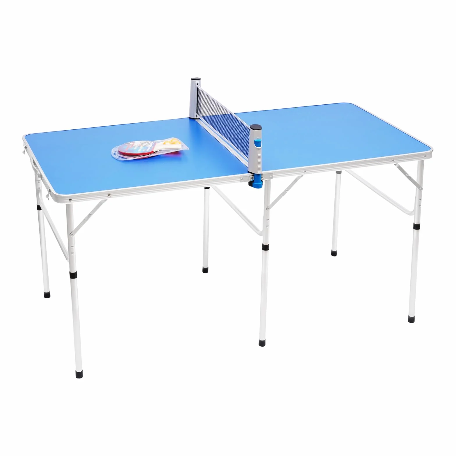 Table de ping-pong pliable 152 x 76 x 76 cm avec filet, raquettes et balles, intérieur et extérieur