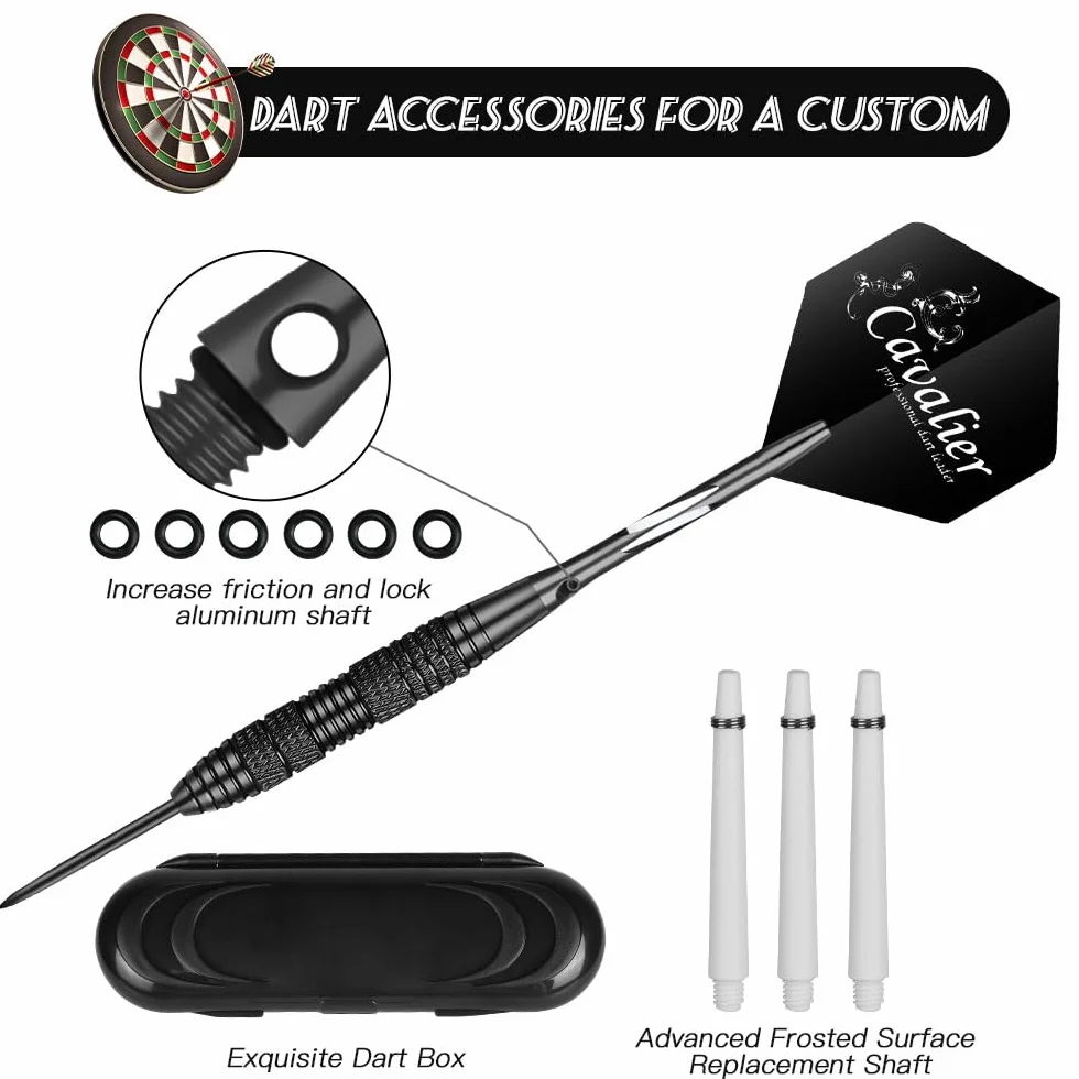Flintronic Fléchettes Pointe Acier 23g/24g, Set de 3/6 Fléchettes avec Ailettes et Arbres
