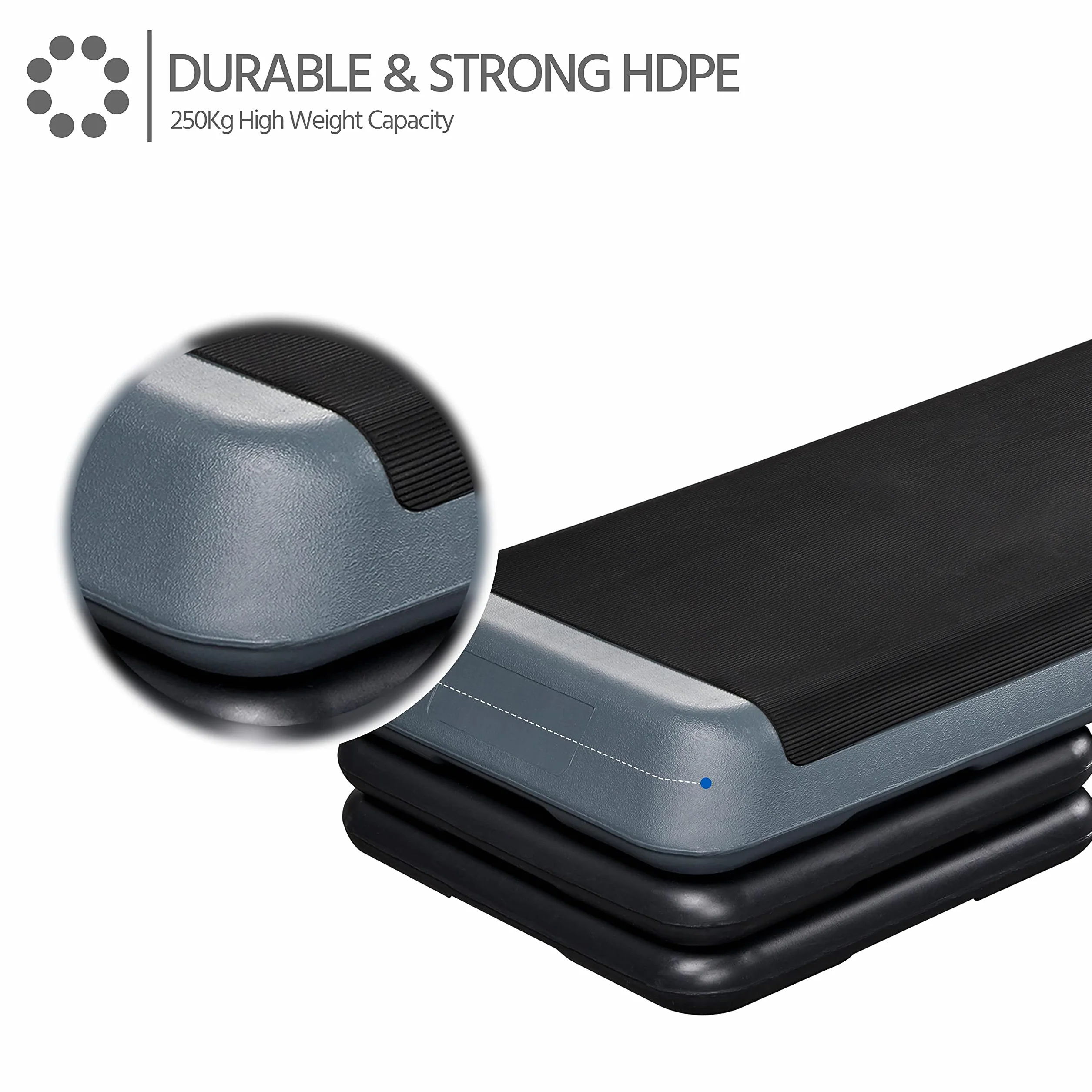 Yaheetech Stepper d'Aérobic Step Fitness 110 x 43 cm Hauteur Réglable 3 Niveaux 11cm/16cm/21cm Charge Max. 250kg