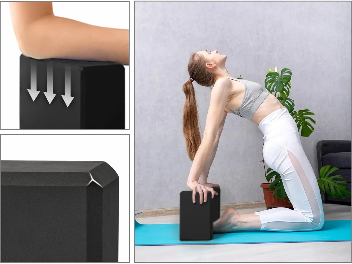 Briques Yoga Haute Densité 2PK - Blocs de Mousse Fitness Antidérapants