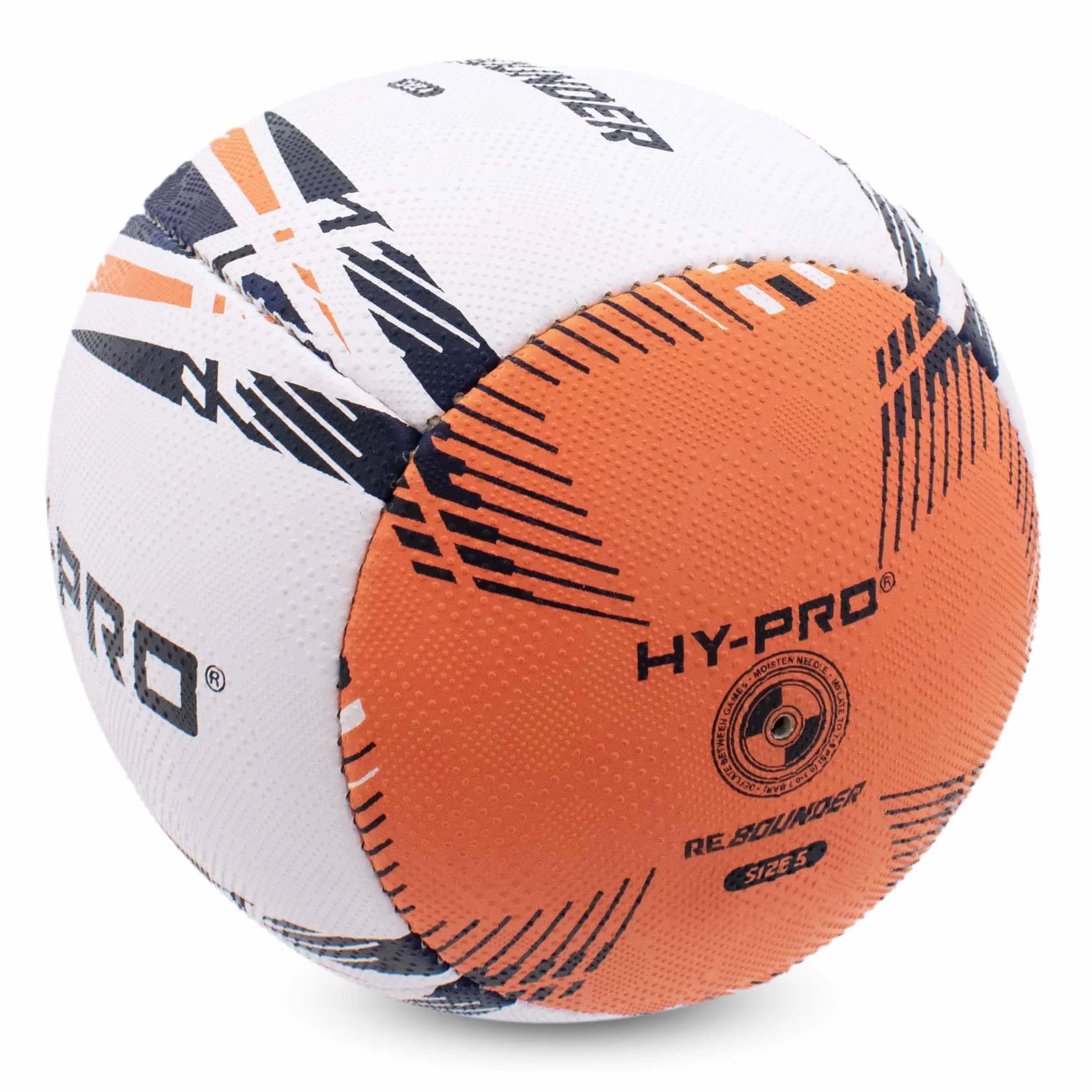 Hy-Pro Rebound Rugby Ball Size 4&5 Synthetic Rubber Dual Grain Grip Hand Stitched Durable Latex Bladder