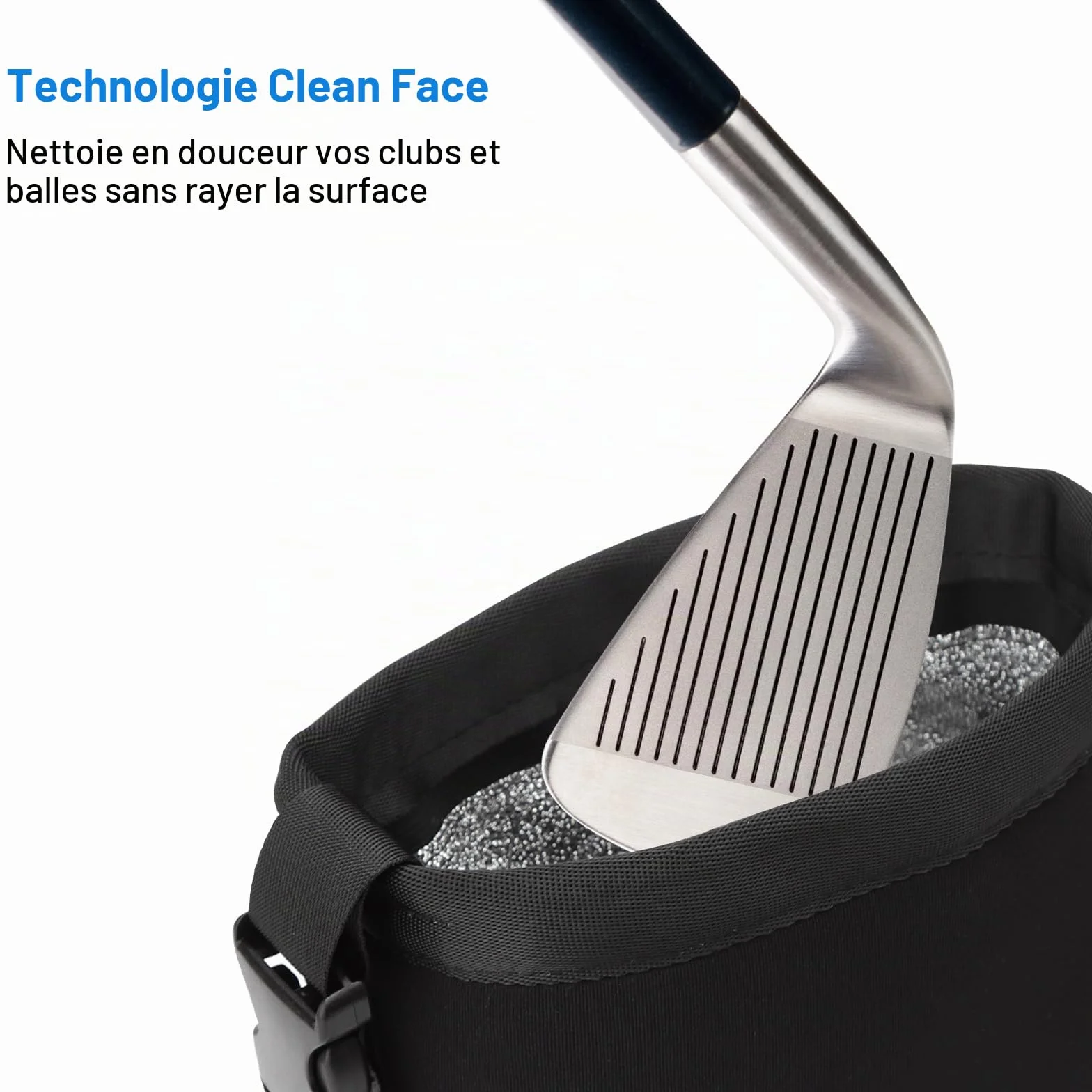 Sac de Nettoyage pour Club de Golf et Balle de Golf Clip Amovible Lavable en Machine nettoie Les