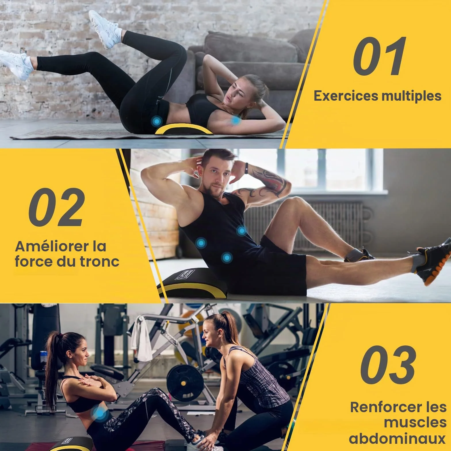 POWER GUIDANCE Tapis d'exercices abdominaux et de mouvements complets