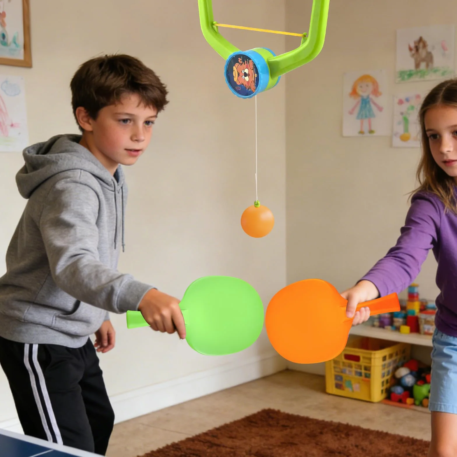 Entraîneur de tennis de table réglable à suspendre pour porte - Sans outil - Jeu intérieur familial