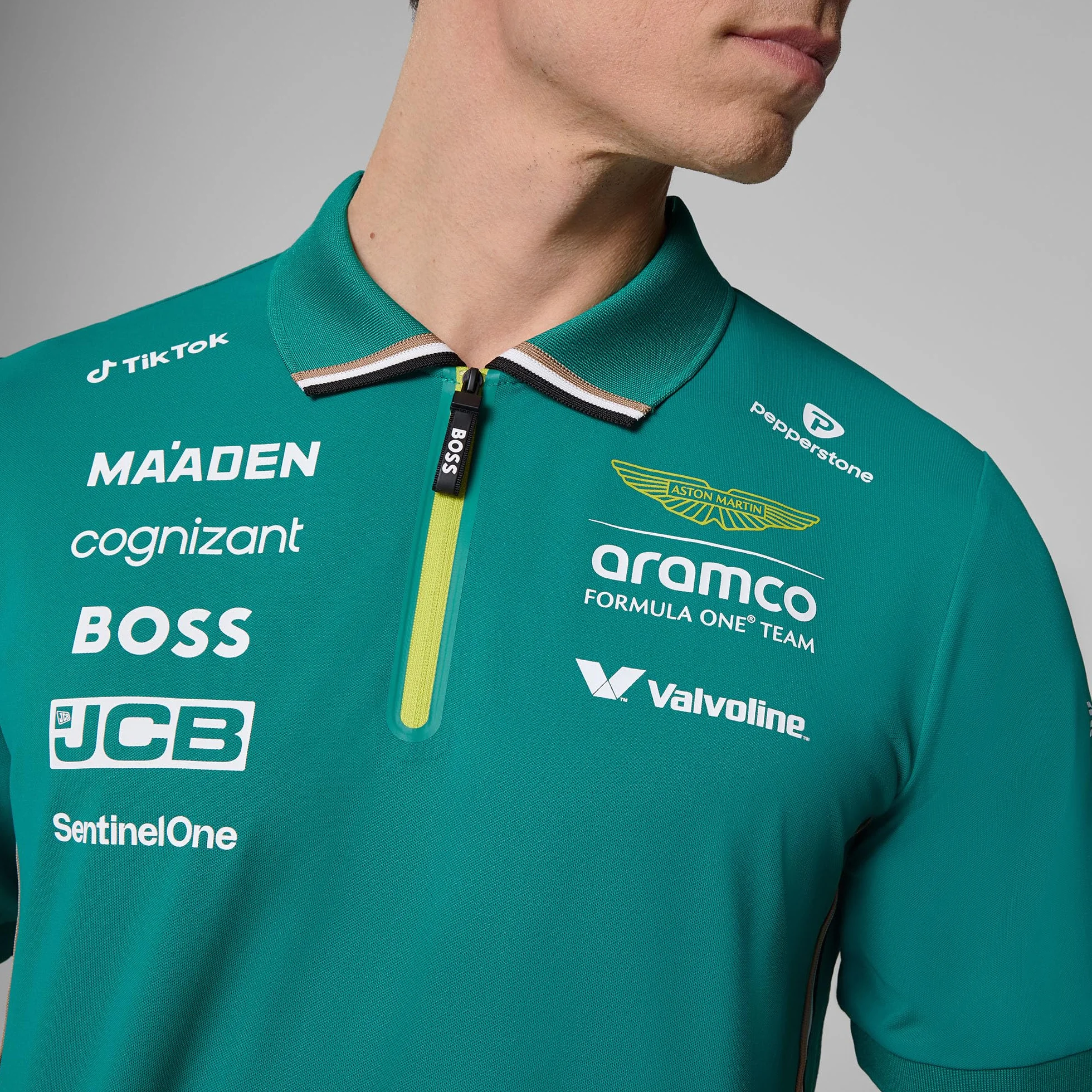 Aston Martin F1 2025 Homme Polo Équipe Vert