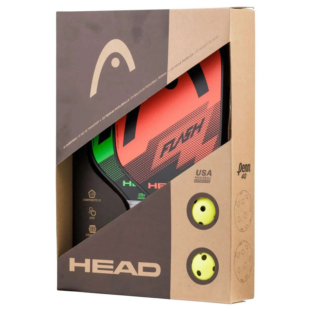 Raquettes de Head Flash Lot de 2 avec Balles et Sac de Transport
