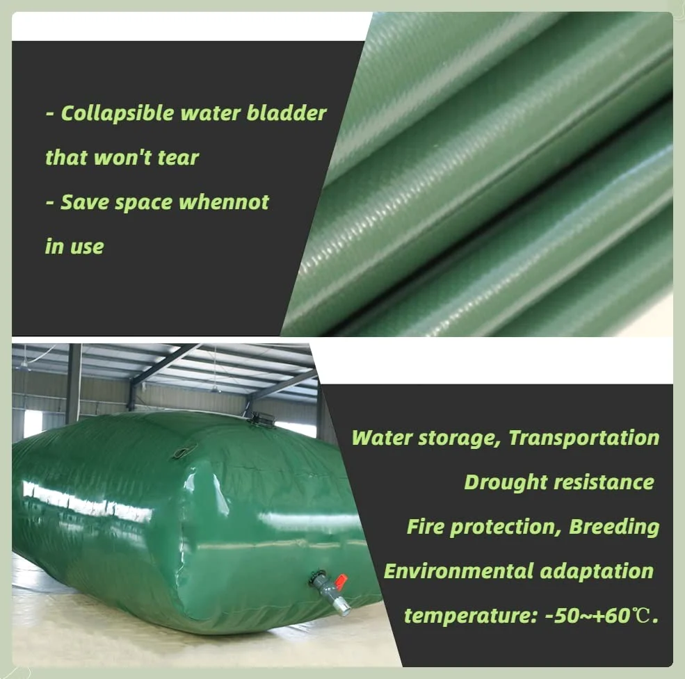 Réservoir d'eau Pliable de 240 à 6000 L - Réservoir d'eau Portable en PVC for l'irrigation agricole et Les Situations d'urgence(1000 L/264 Gallon/1.5x1.2x0.6 m)