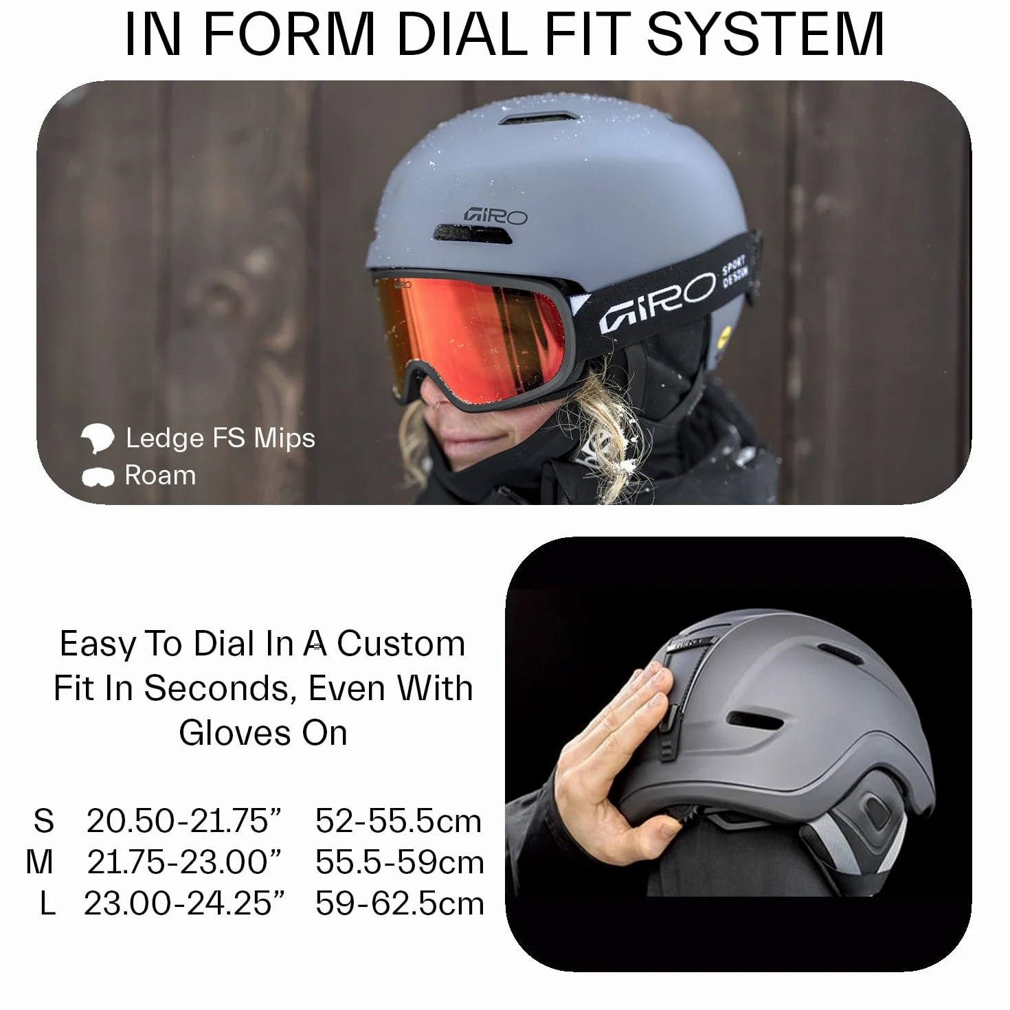 Giro Ledge FS MIPS Casque de Ski et de Snowboard M | Coque Rigide en ABS avec EPS, Protection MIPS, système in Form Fit System, Ventilation | Casque de Freestyle Matte Bark (Bicolore)