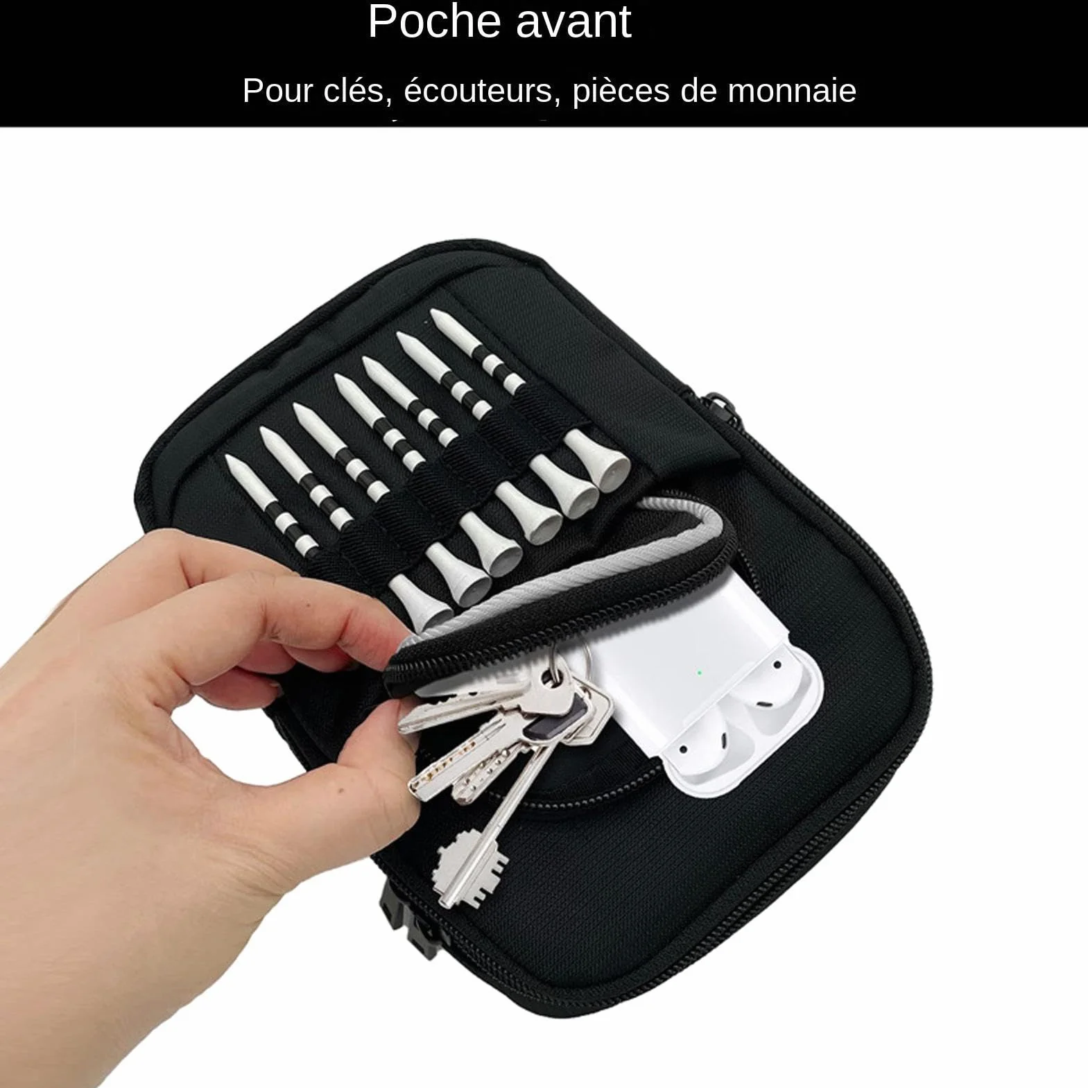 Sac pour balle de golf, pochette pour balle de golf | Organisateur de sac de golf Pochette pour objets de valeur de golf,Pochette pour balle de golf, sac organisateur de tee-shirt de golf, pochette po