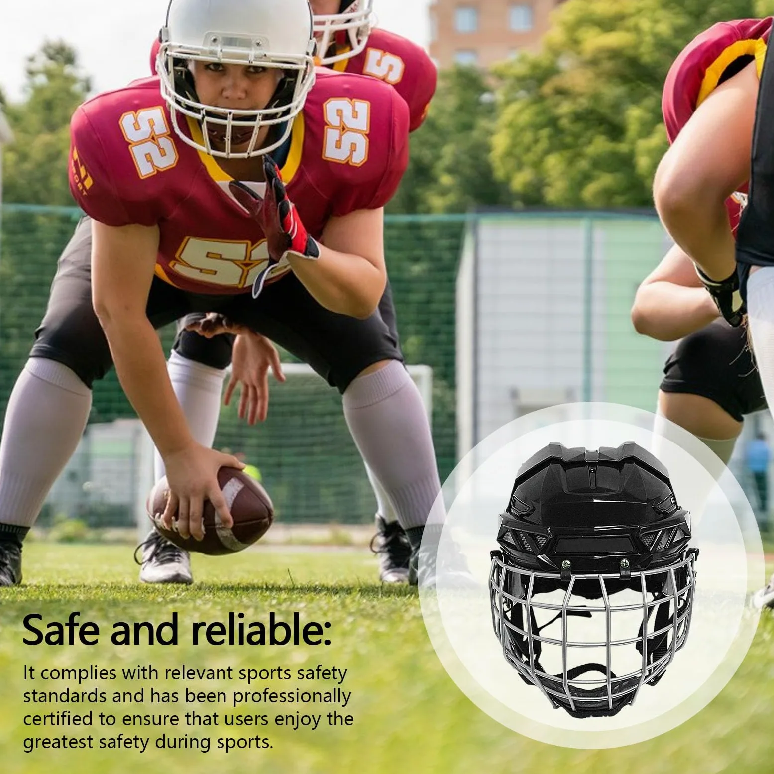Casques de hockey pour homme | Masque facial de hockey | Casques de hockey sur glace robustes et sûrs combinés avec cage, équipement de protection pour hockey sur glace