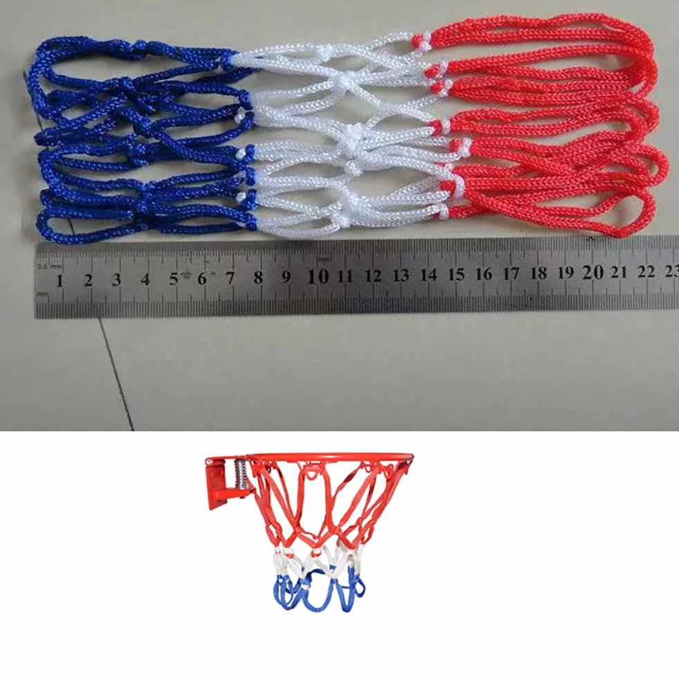 Lot de 2 mini filets de basket-ball de rechange en nylon à 8 boucles