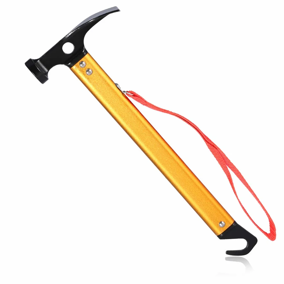 Keenso Marteau de Camping Marteau de Tente Maillet pour Piquets Portable Or