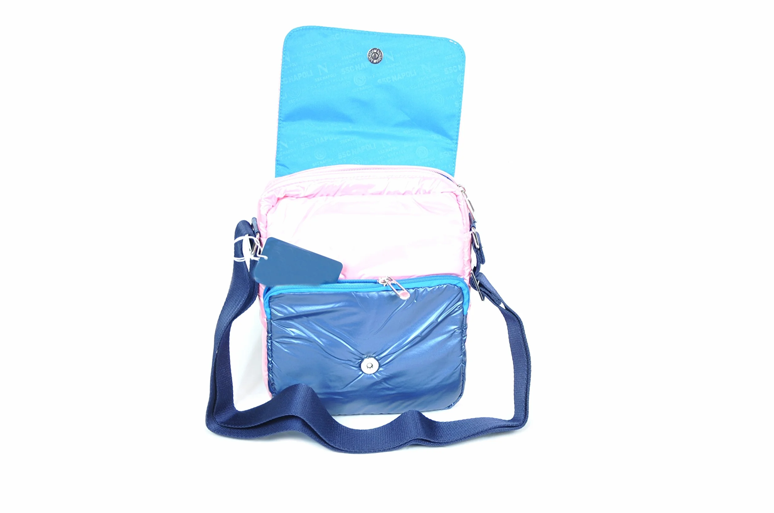Sac à bandoulière Napoli Troisième Scudetto Logo officiel Enzo Castellano, bleu, 22 x 19 x 4,5 cm