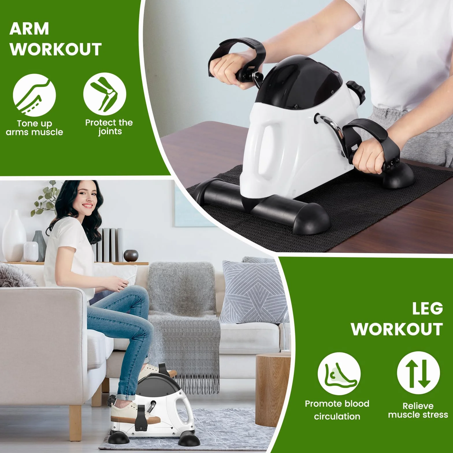 Sportneer mini hometrainer pour personnes âgées avec écran LCD, vélo de table ergomètre pour seniors