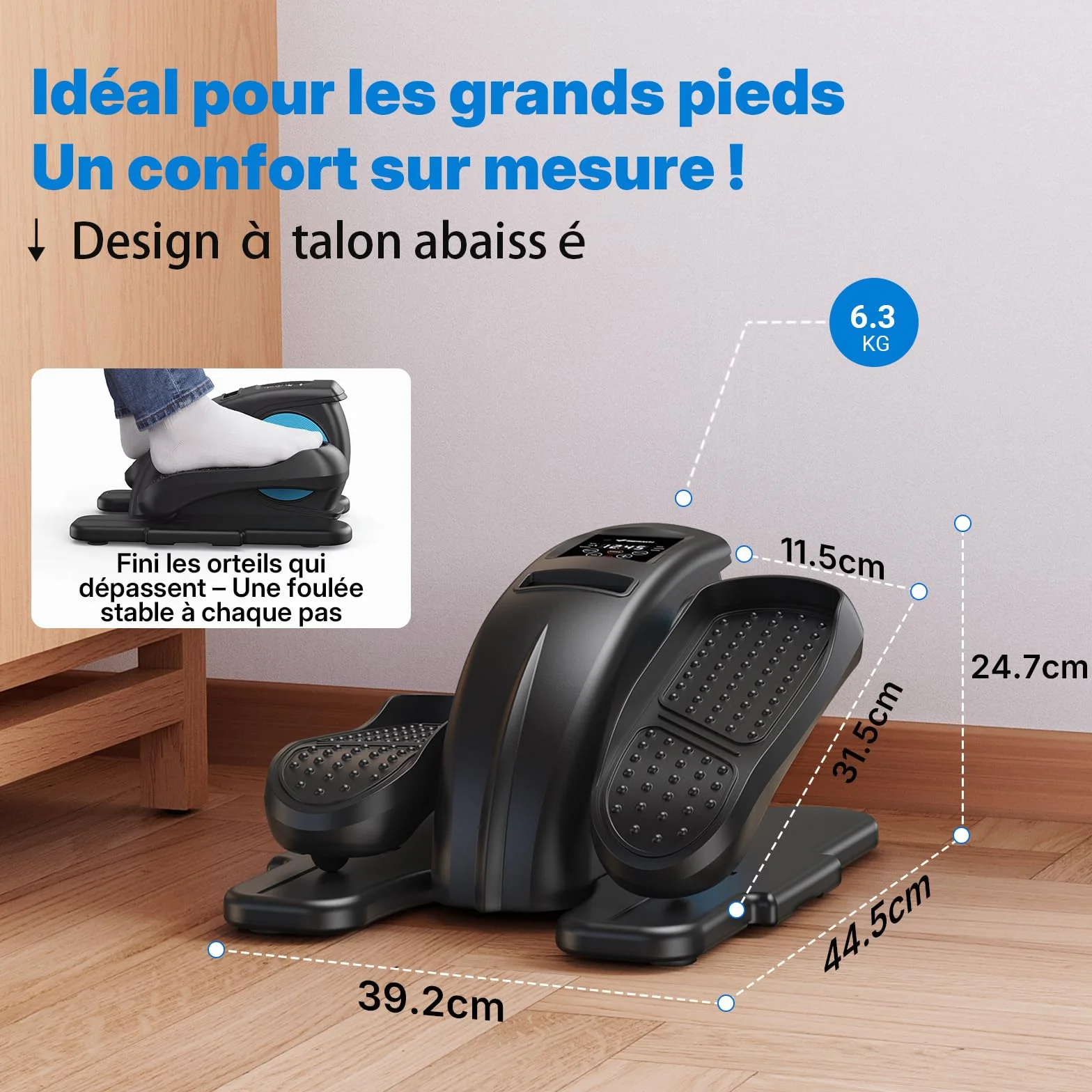 MERACH Mini Vélo Elliptique Électrique avec Télécommande et Écran LCD, Silencieux et Portable pour Maison