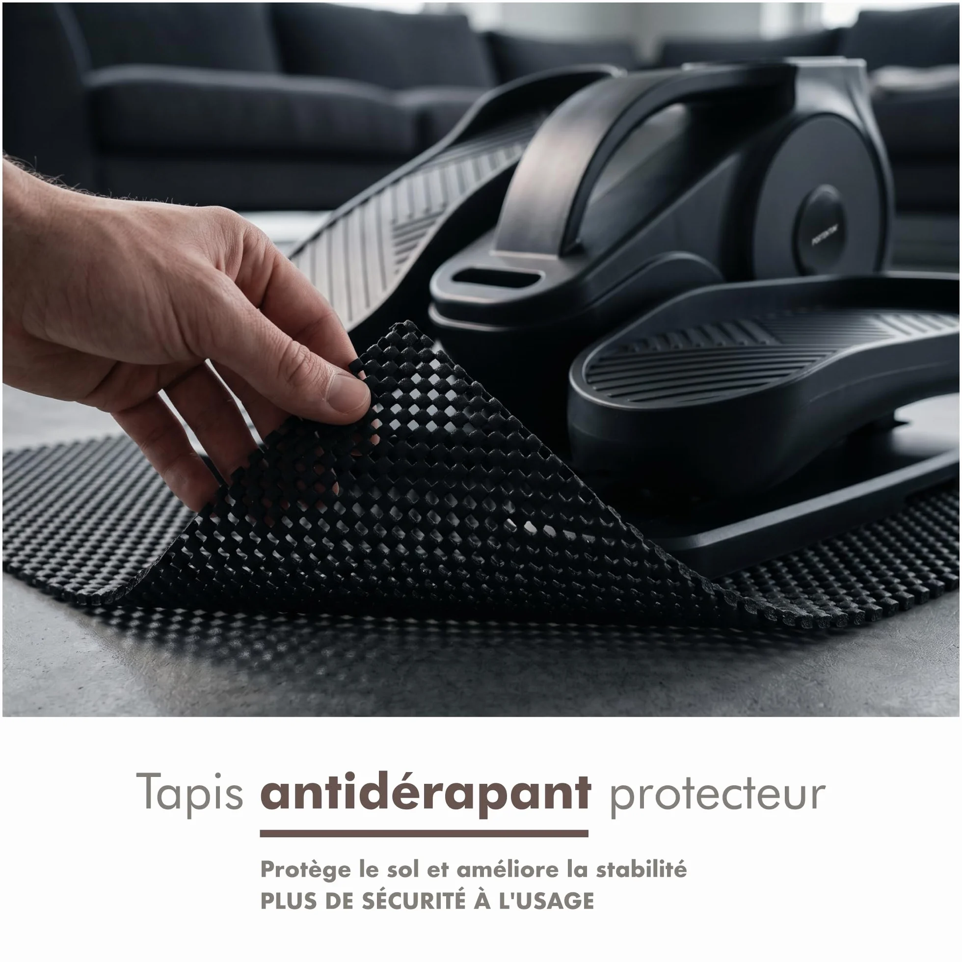 PORTENTUM Mini Velo elliptique électrique avec Bandes de résistance Tapis Sangles Pédalier d'appartement Automatique Manuel 12 Vitesses Moteur Silencieux