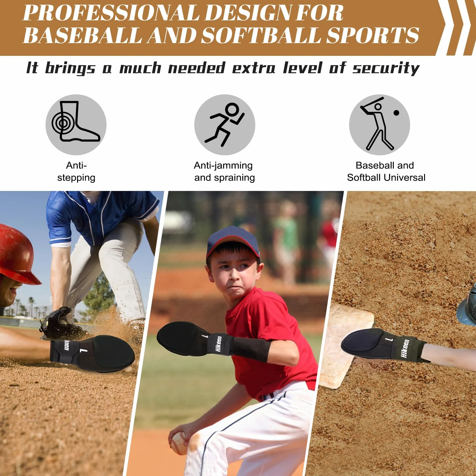 BOOSTEADY Gant de Baseball pour Batteur, Gant Coulissant, Protection Mains, Réglable Homme Femme