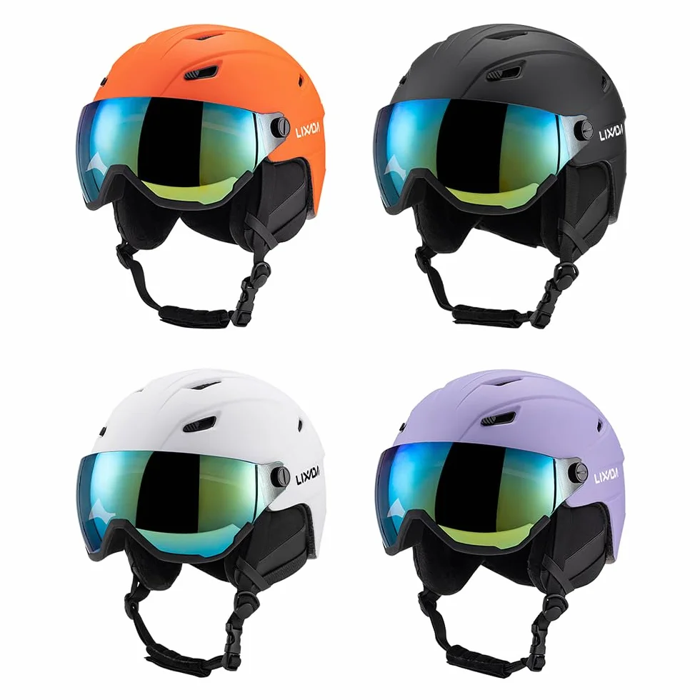 Lixada Casque de ski intégré Casque de snowboard pour homme et femme avec visière amovible