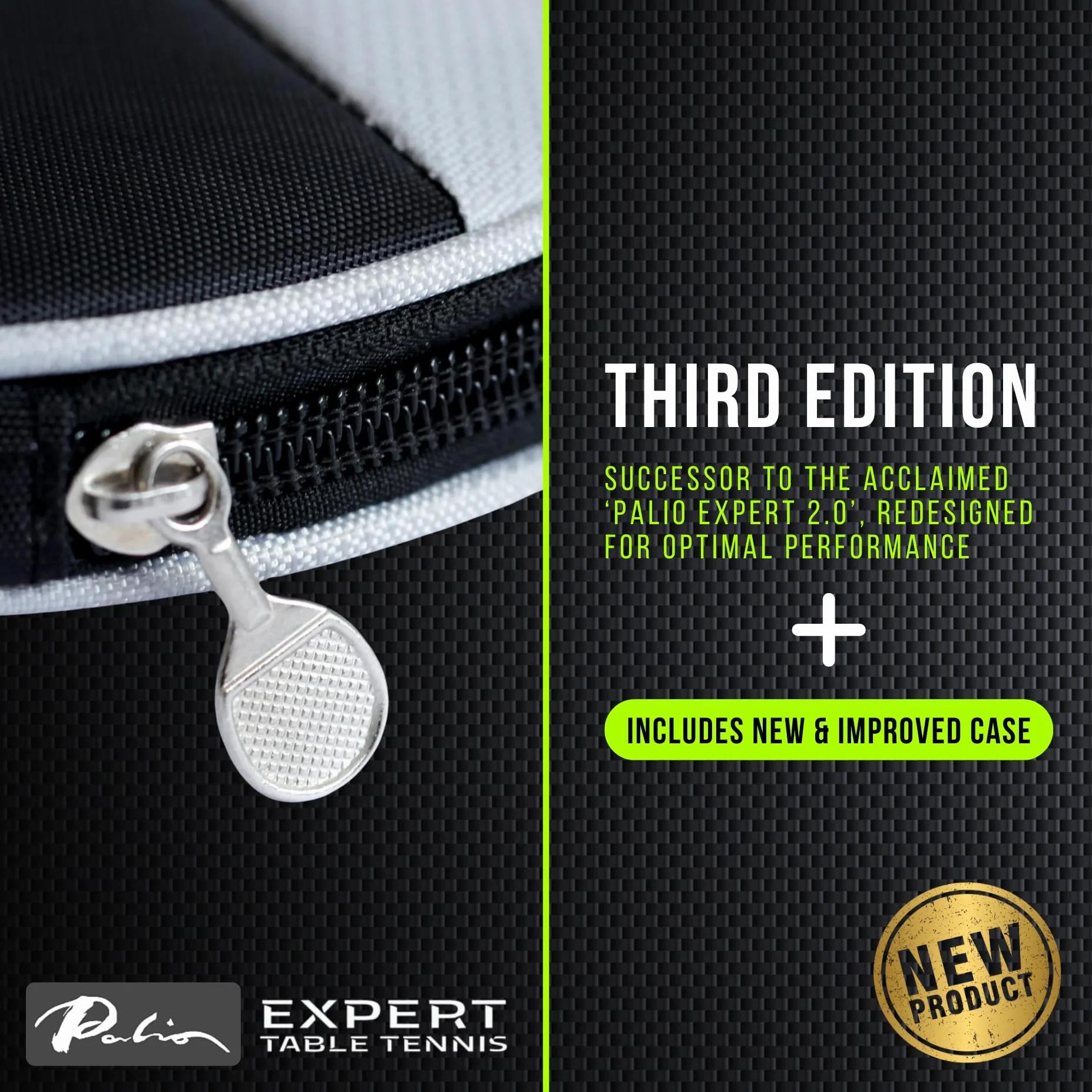 Palio Expert 3.0 Raquette de Tennis de Table ITTF Haute Performance pour Débutants avec Étui