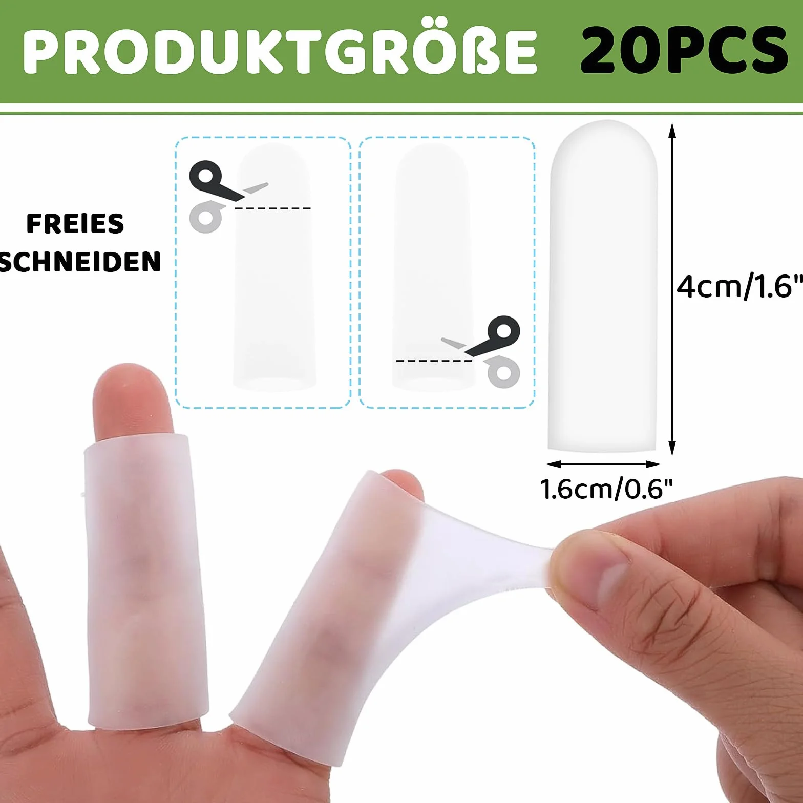 Protecteur de Doigt Silicone 20 Pièces Manchons de Soutien du Pouce pour Tricot