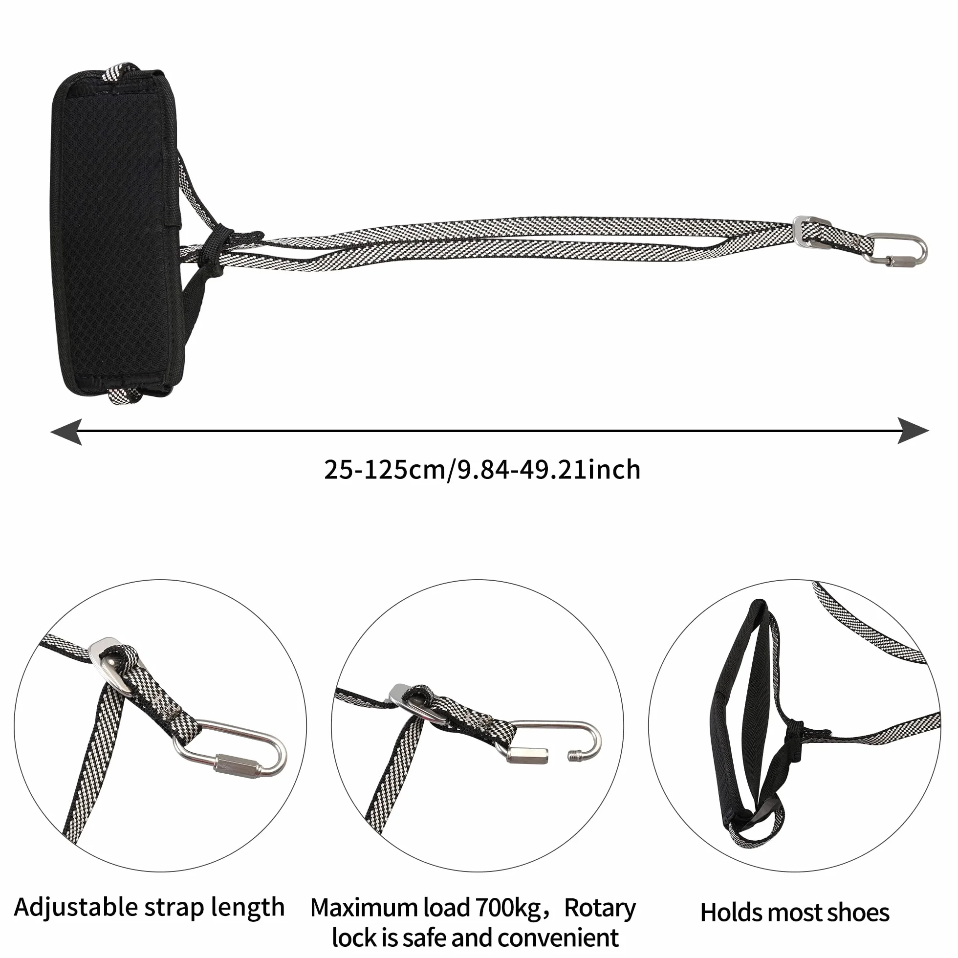 SOB Pied Ascender Alpinisme Pédale Réglable Escalade Sécurité Boucle Corde Ceinture