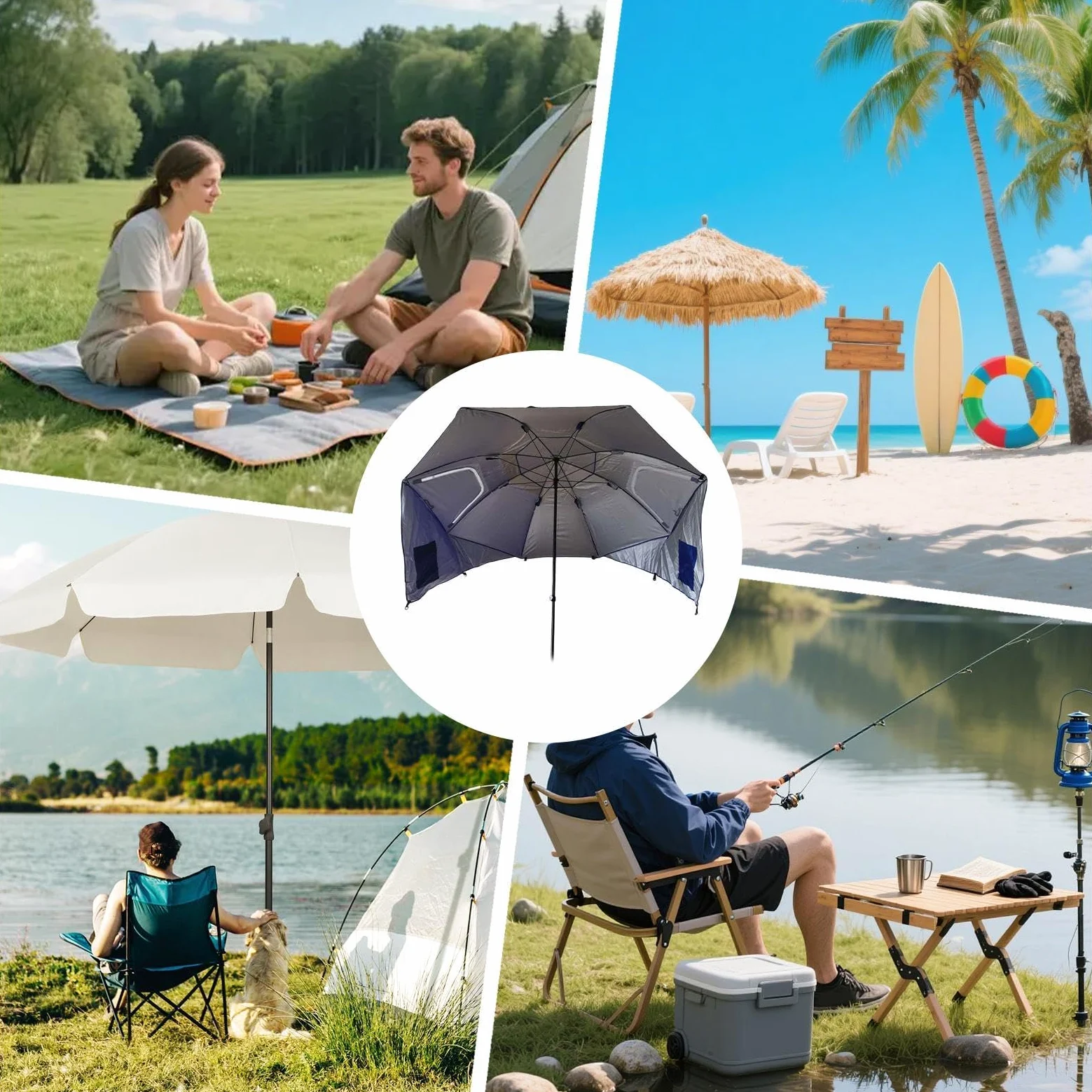 Parapluie de sport léger pliable avec protection UV | Parapluie de protection solaire pour sport, terrasse, piscine, camping, parc, jardin, femme et homme