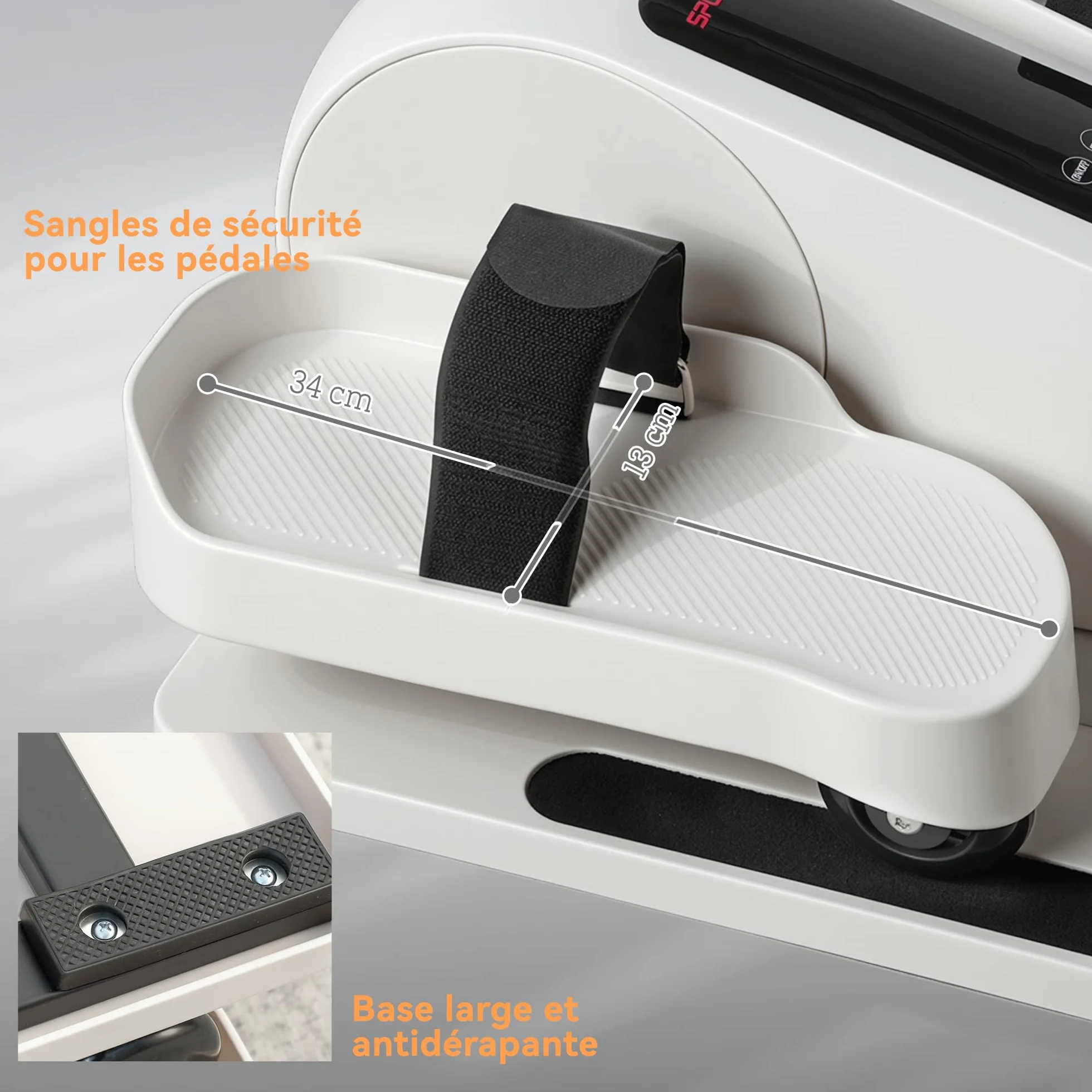 SPORTNOW Mini vélo elliptique électrique assis avec écran LED, télécommande et 12 vitesses réglables, Blanc