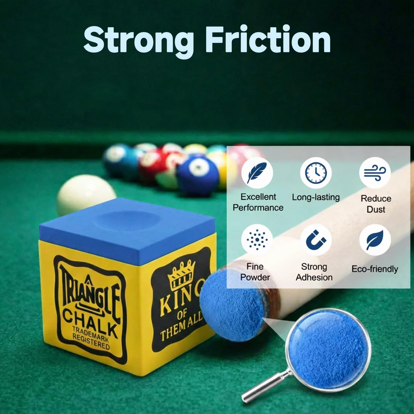 Craie de Billard Bleu Lot de 12, Haute Performance Carbonate de Calcium pour Pool Snooker