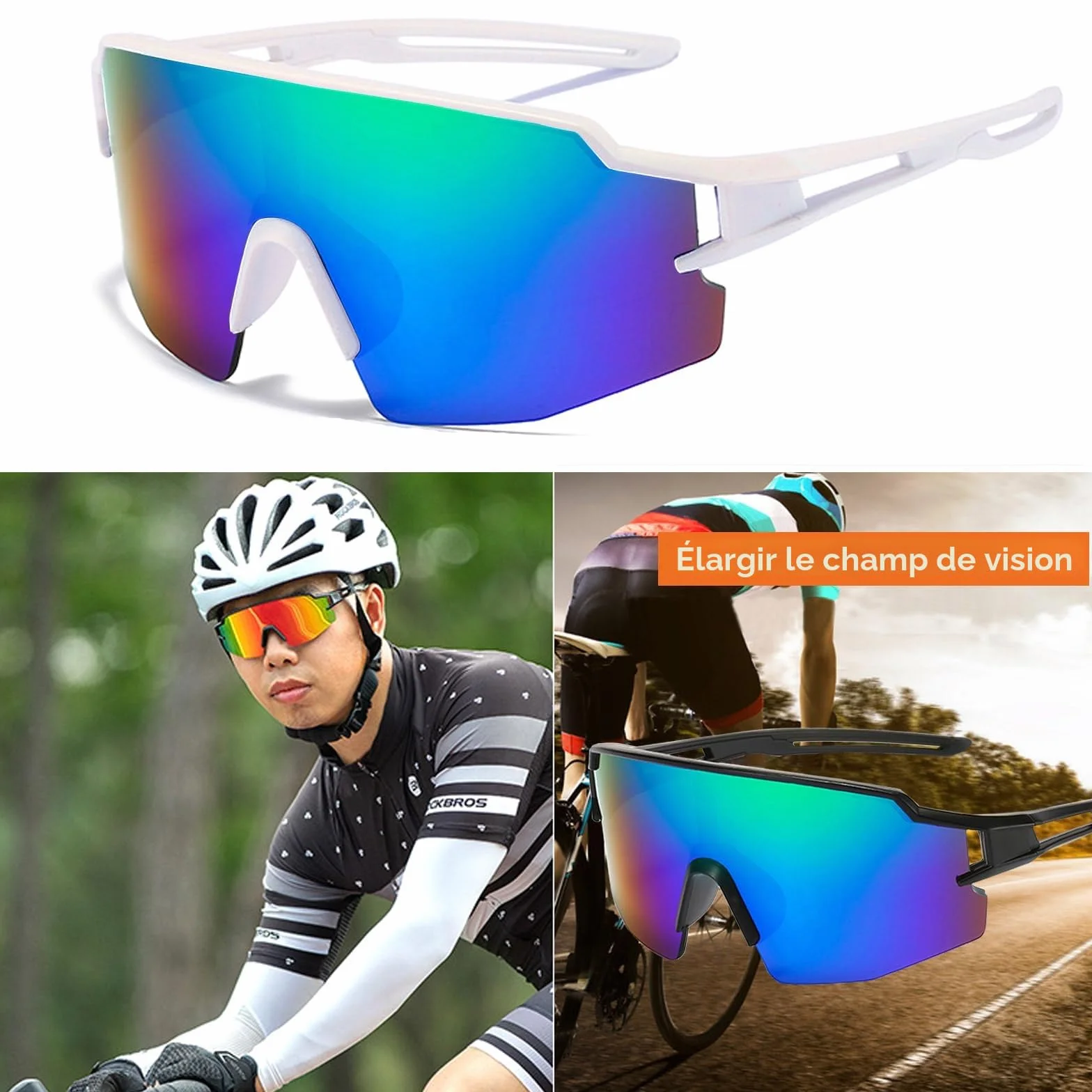Lunette de Soleil Sport Polarisée UV400 pour Cyclisme Homme Femme