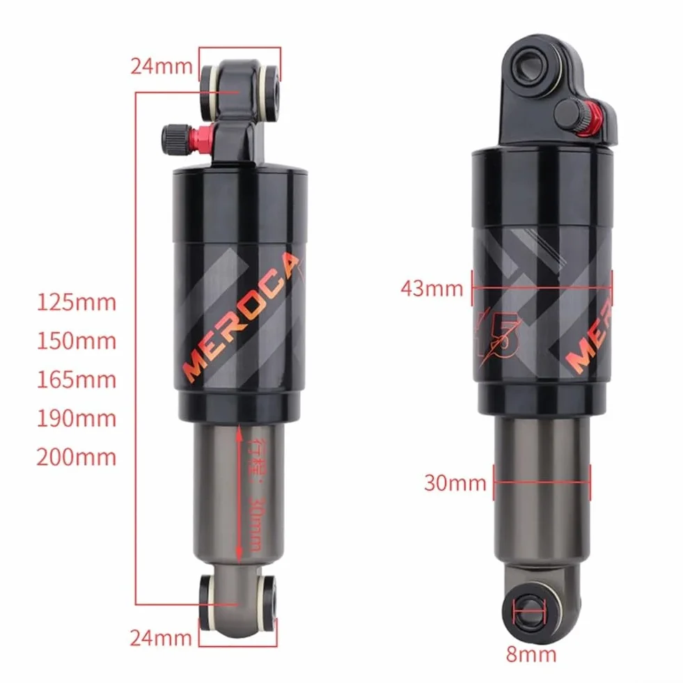 Amortisseur arrière pneumatique 190 mm pour vélo scooter pliable verrouillage