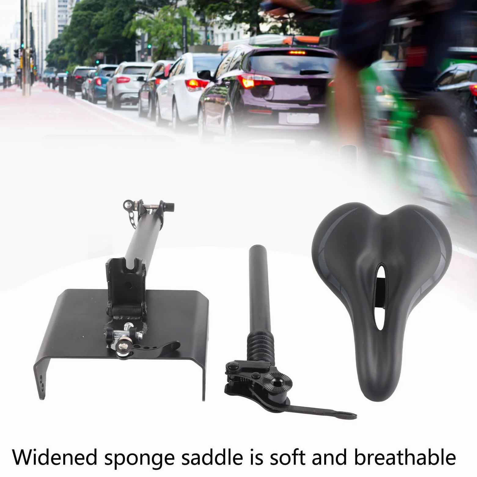 Tbest Selle Réglable pour Scooter électrique F20 F25 F30 F40, Conception Ergonomique Pliable avec Cadre en Alliage d'aluminium et Coussin en Mousse d'absorption des Chocs