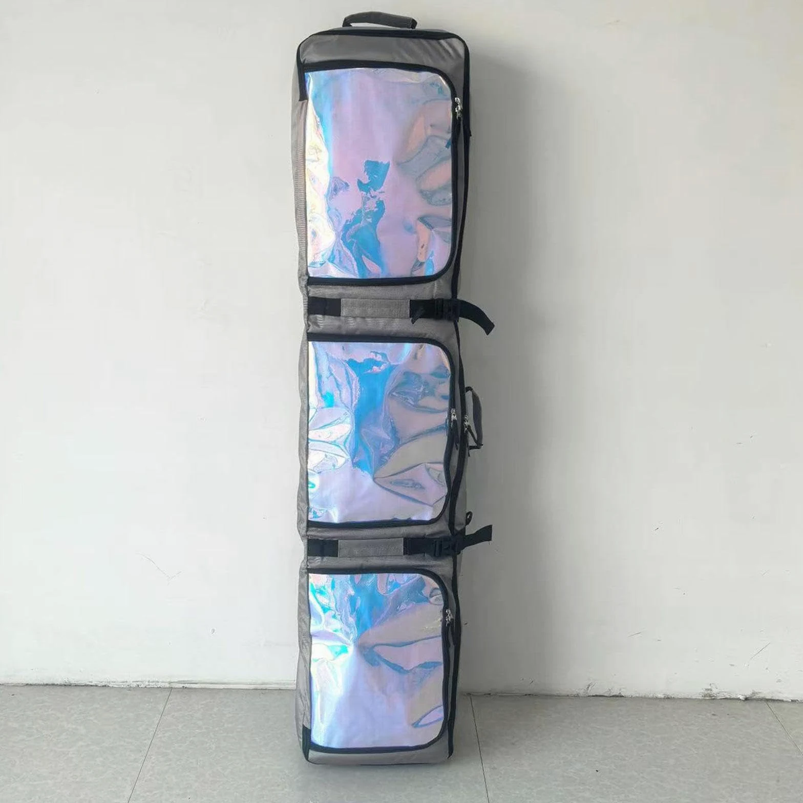 Snowboard Double avec roulettes, étui Rangement en Tissu imperméable, Rangement pour équipement et vêtements pour Le Snowboard en extérieur, Gris