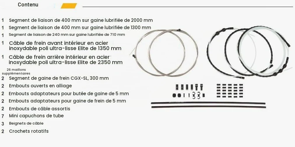 Jagwire Kit Road Elite Link Frein Kit câbles et Gaines Noir