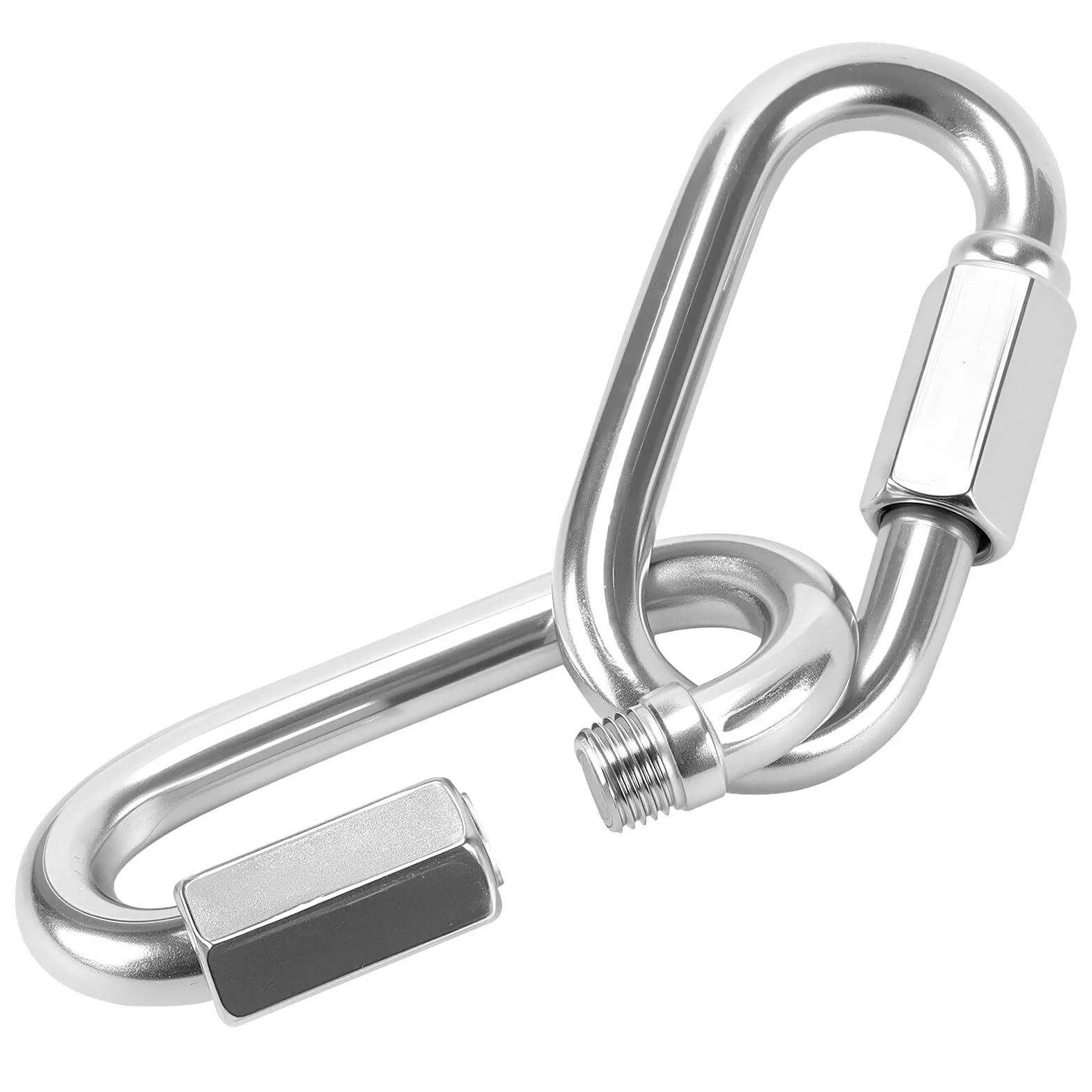 Mousquetons à visser M10 acier inoxydable - Maillon de chaîne 1000 kg - Lot de 4
