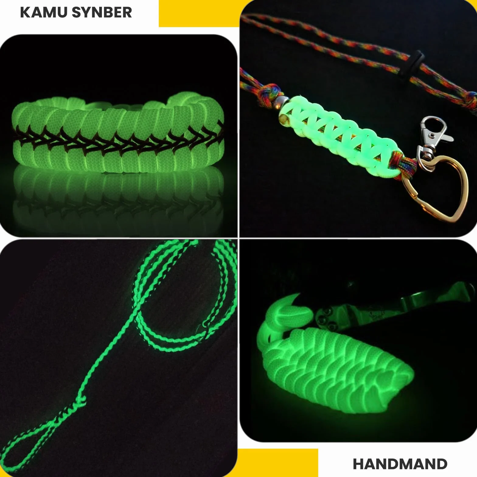 Paracorde Fluorescente 550 4mm 30m 9 Brins Lumineuse Corde Camping Pêche 250kg Blanc