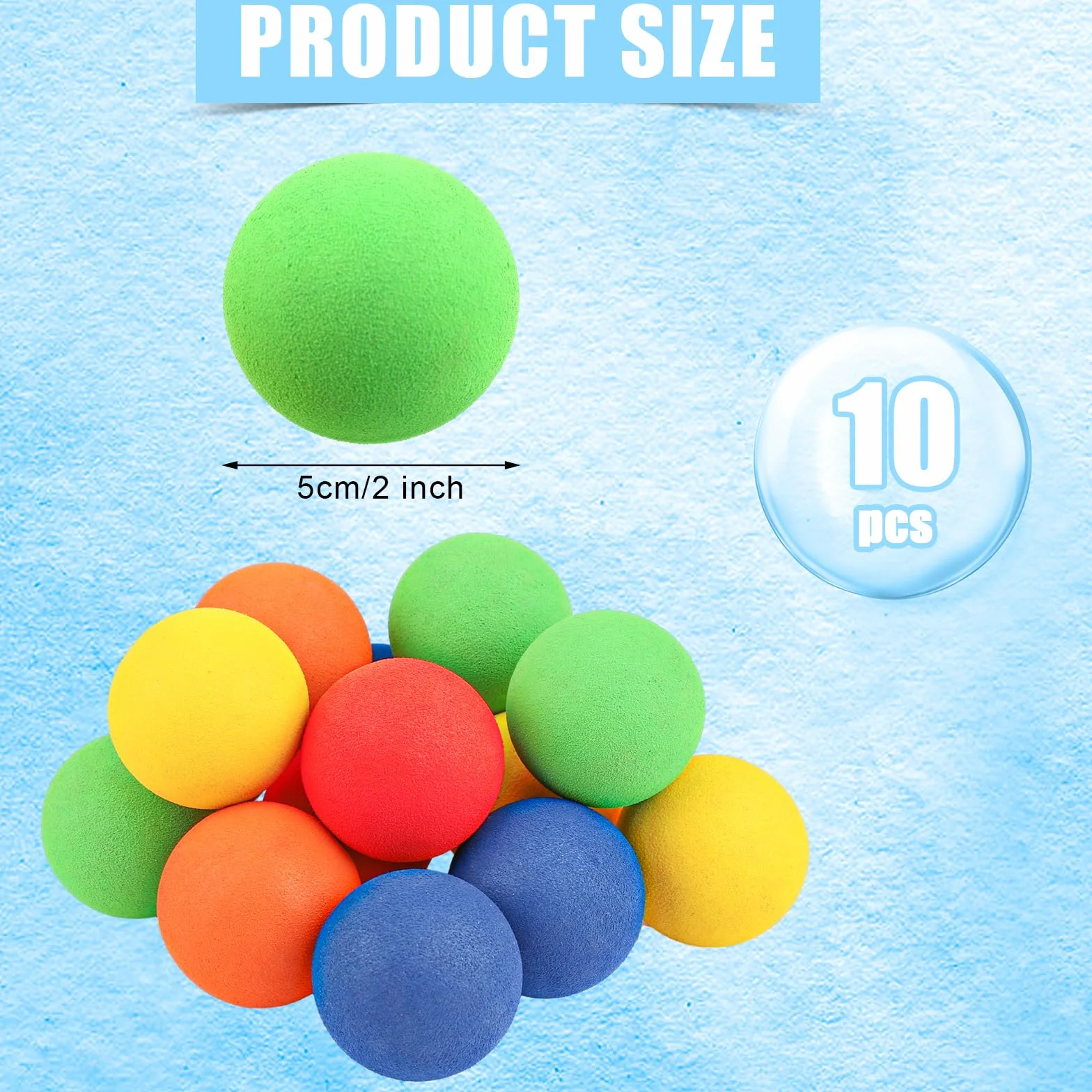 PEUTIER 10pcs Balles de Hockey en Mousse 5cm Mini Hockey Enfants Couleurs Assorties