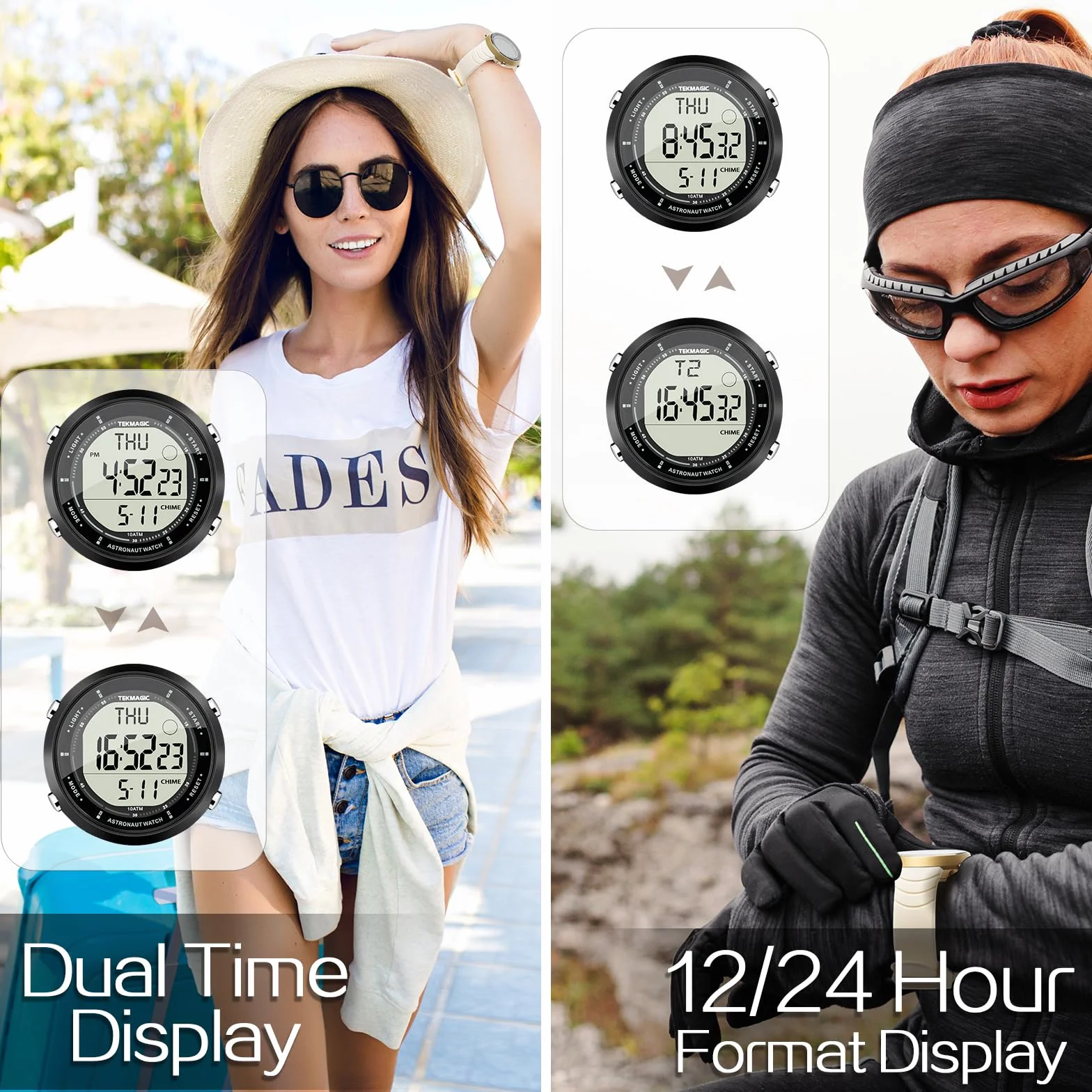 Montre Sport Femme Etanche 10 Atmosphères Plongée Chronomètre Rétroéclairage