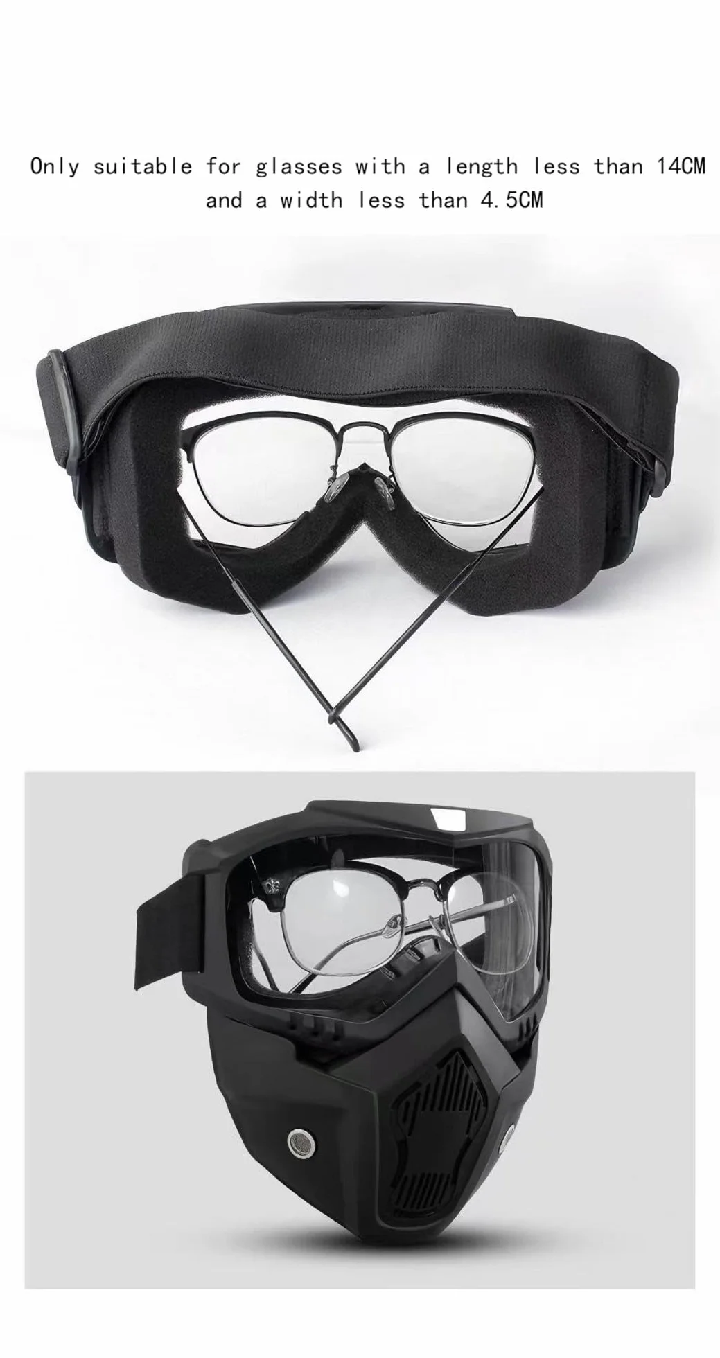 Masque Tactique Airsoft Paintball Full Face avec Visière Amovible Moto Ski Halloween
