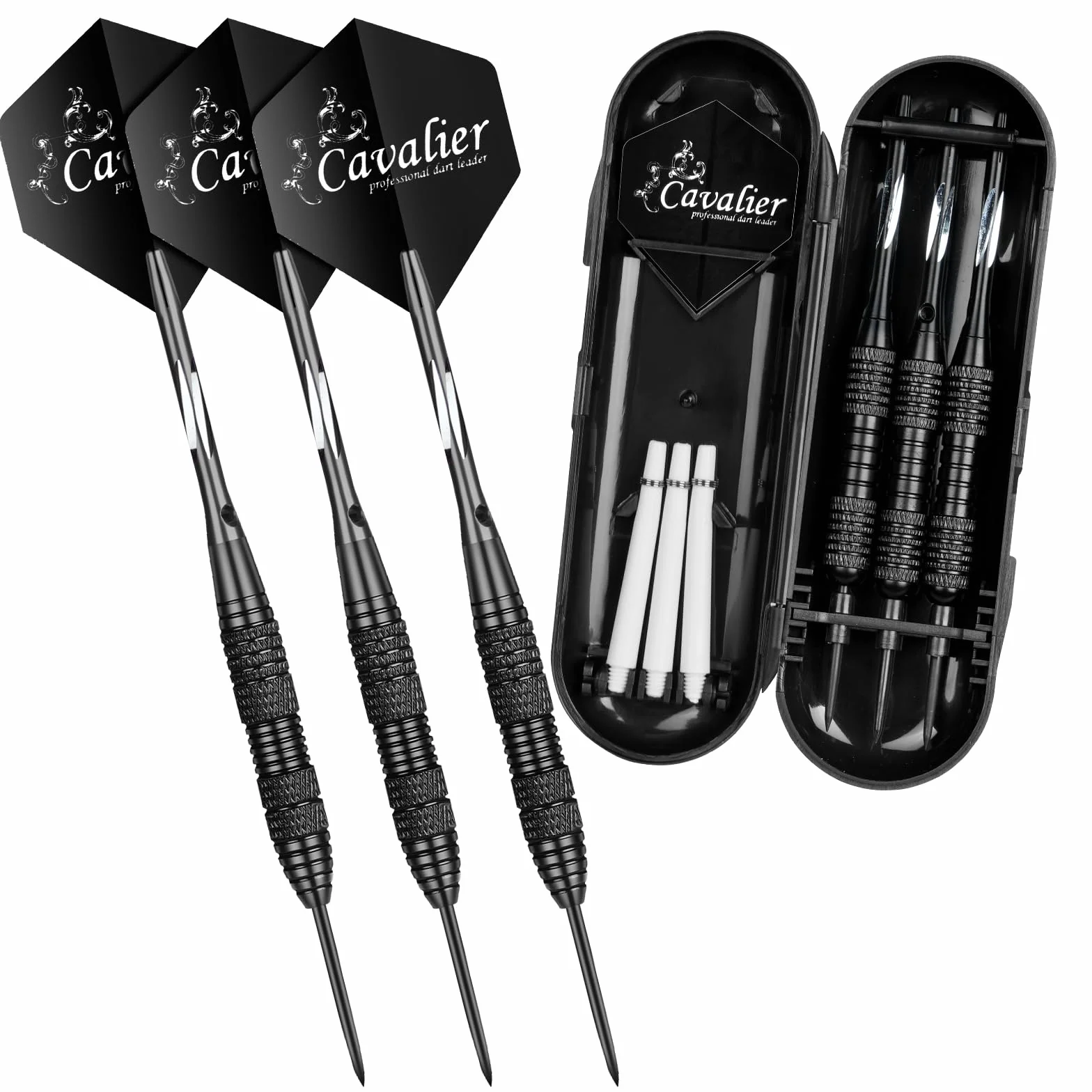 Flintronic Fléchettes Pointe Acier 23g/24g, Set de 3/6 Fléchettes avec Ailettes et Arbres