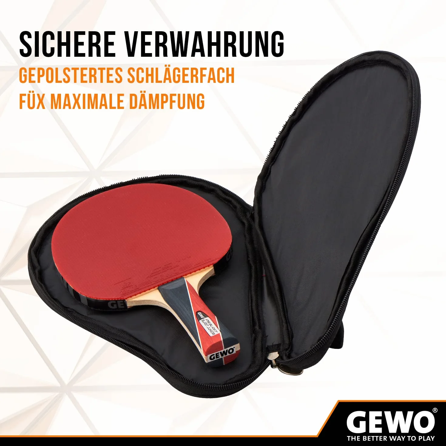 GEWO Housse Ronde Master pour Raquette de Tennis de Table avec Compartiment rembourré et 3 balles