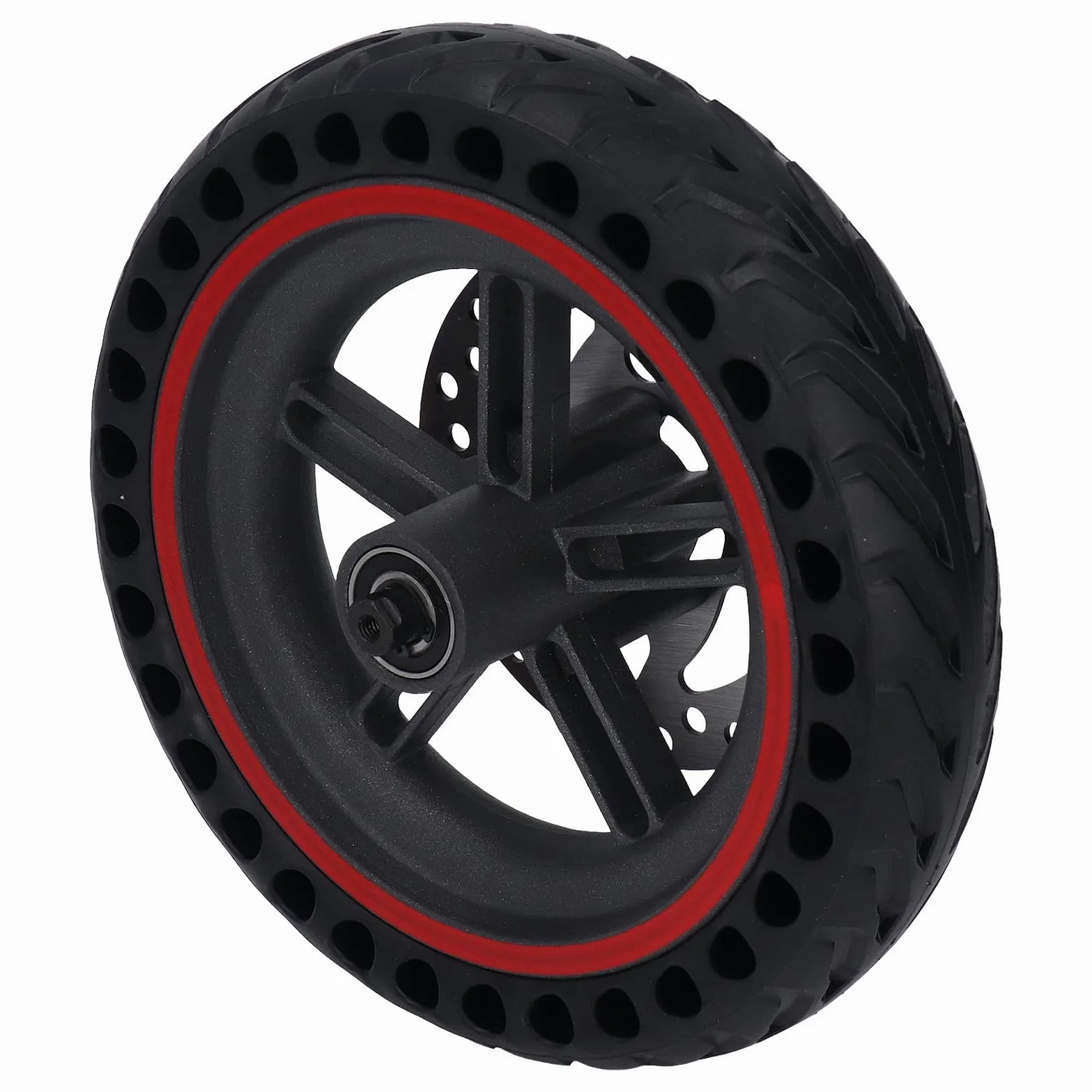 BuyWeek Roue Arrière de Scooter Électrique pour Xiaomi PRO PRO2 M3, Pneu Cellulaire de Roue Arrière de Trotinette Électrique avec Frein à Disque de 120mm Rouge