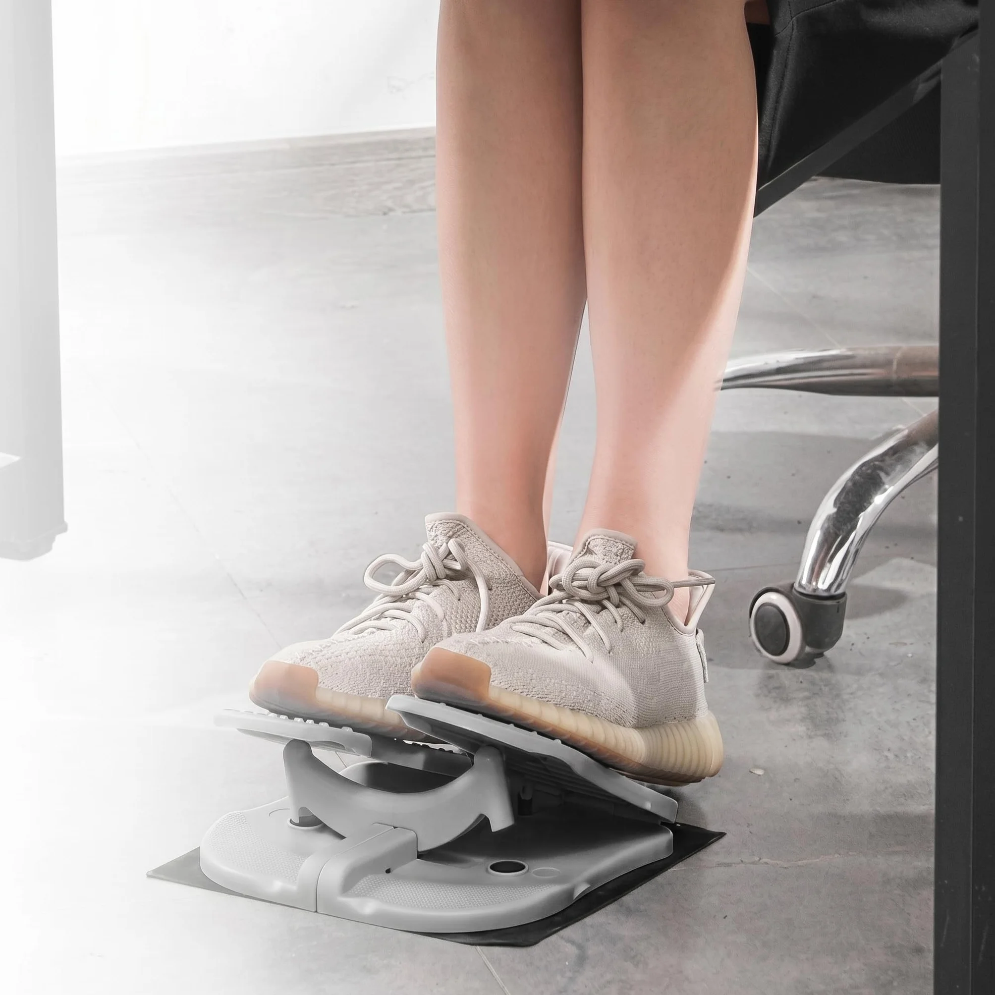 Changor Machine Pas à Pas pour Pieds, Appareil d'Entraînement Silencieux Pliable Jambes, Pédale Exercice Compacte Nylon