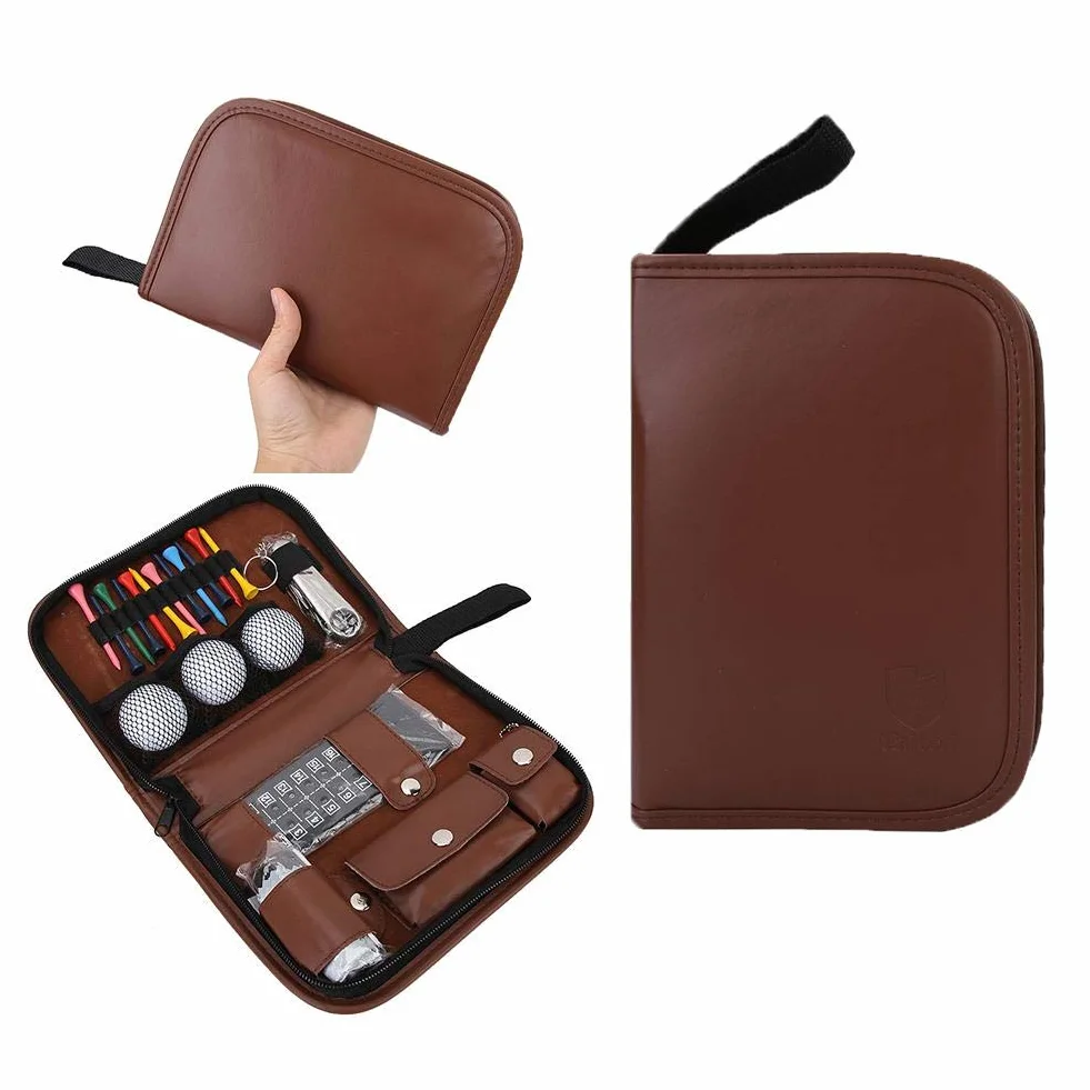 BuyWeek Sac de Trousse à Outils de Golf, Accessoires de Golf pour Homme et Femme, Trousse à Outils de Golf multifonctionnelle, Sac en PU pour Cadeau de Golf