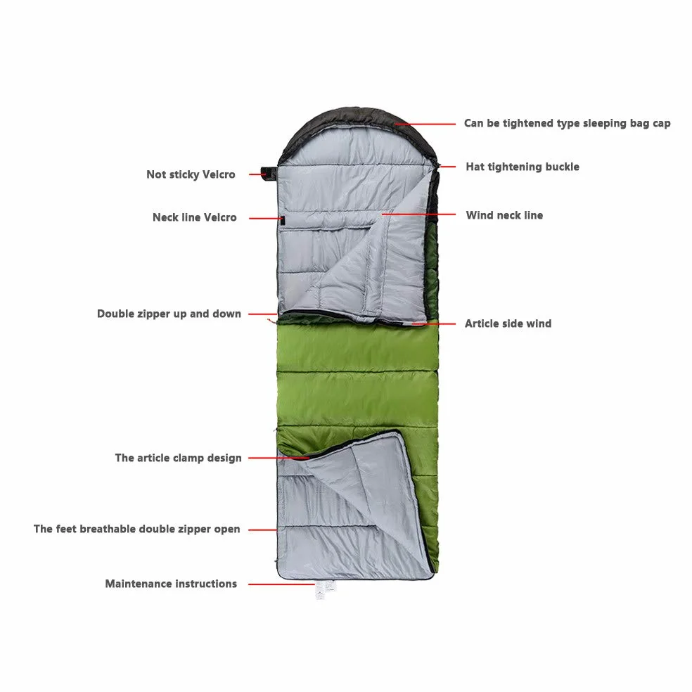 Sac de Couchage de Camping/Sac de Couchage étanche/Réchauffer Trois Saisons Printemps et été/Voyage/Extérieur/Adulte,Green